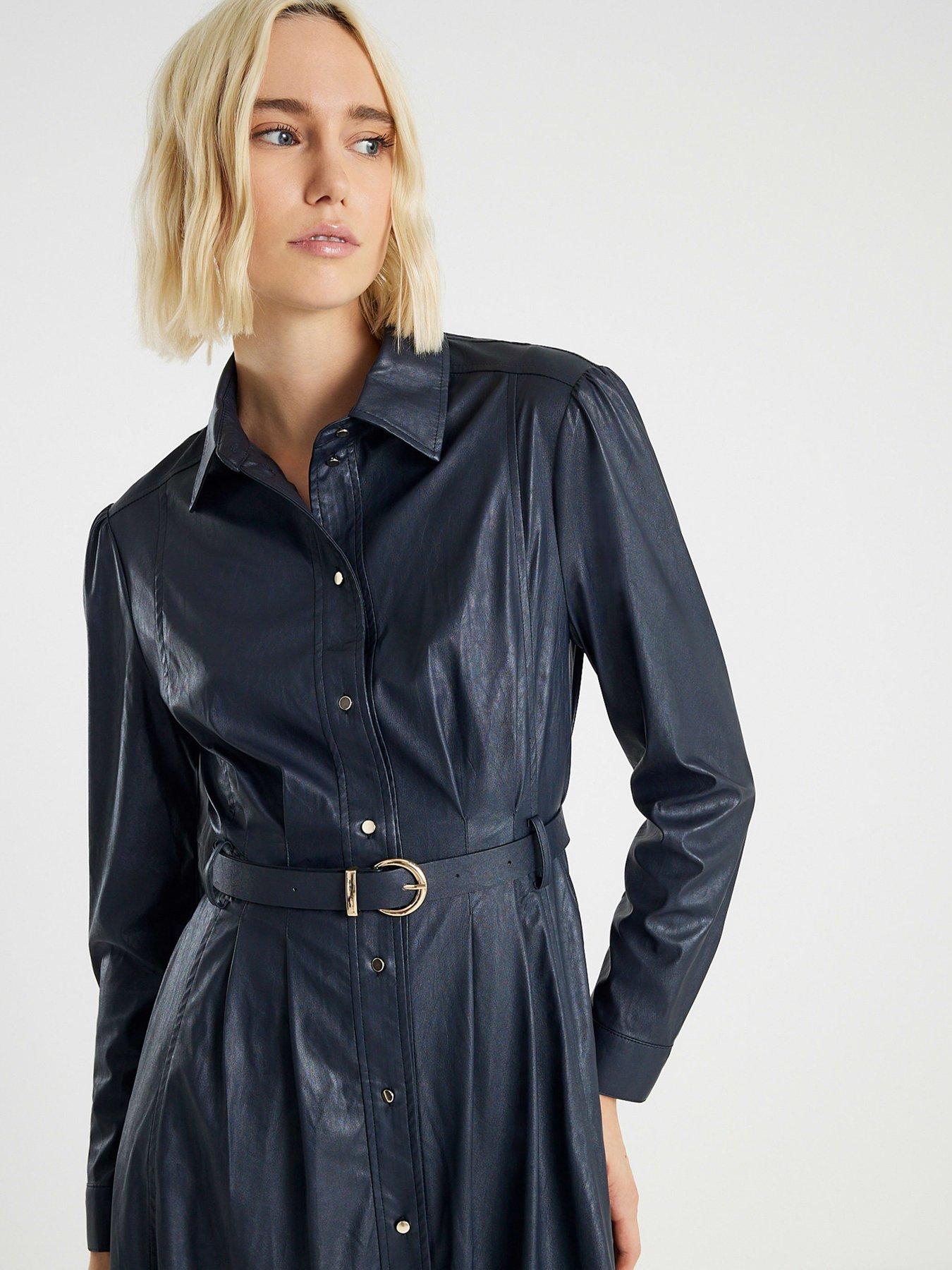 river-island-faux-leather-collared-midi-dress-navyoutfit
