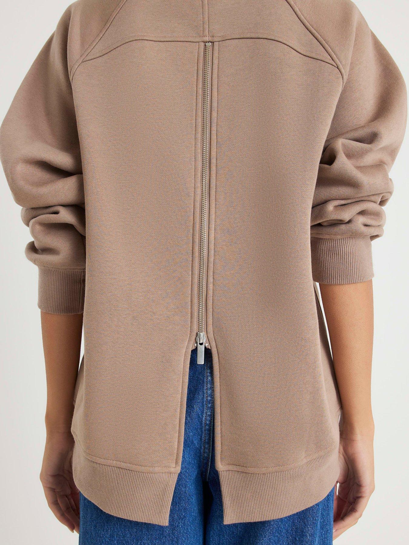 river-island-long-sleeve-zip-back-sweatshirt-beigeoutfit