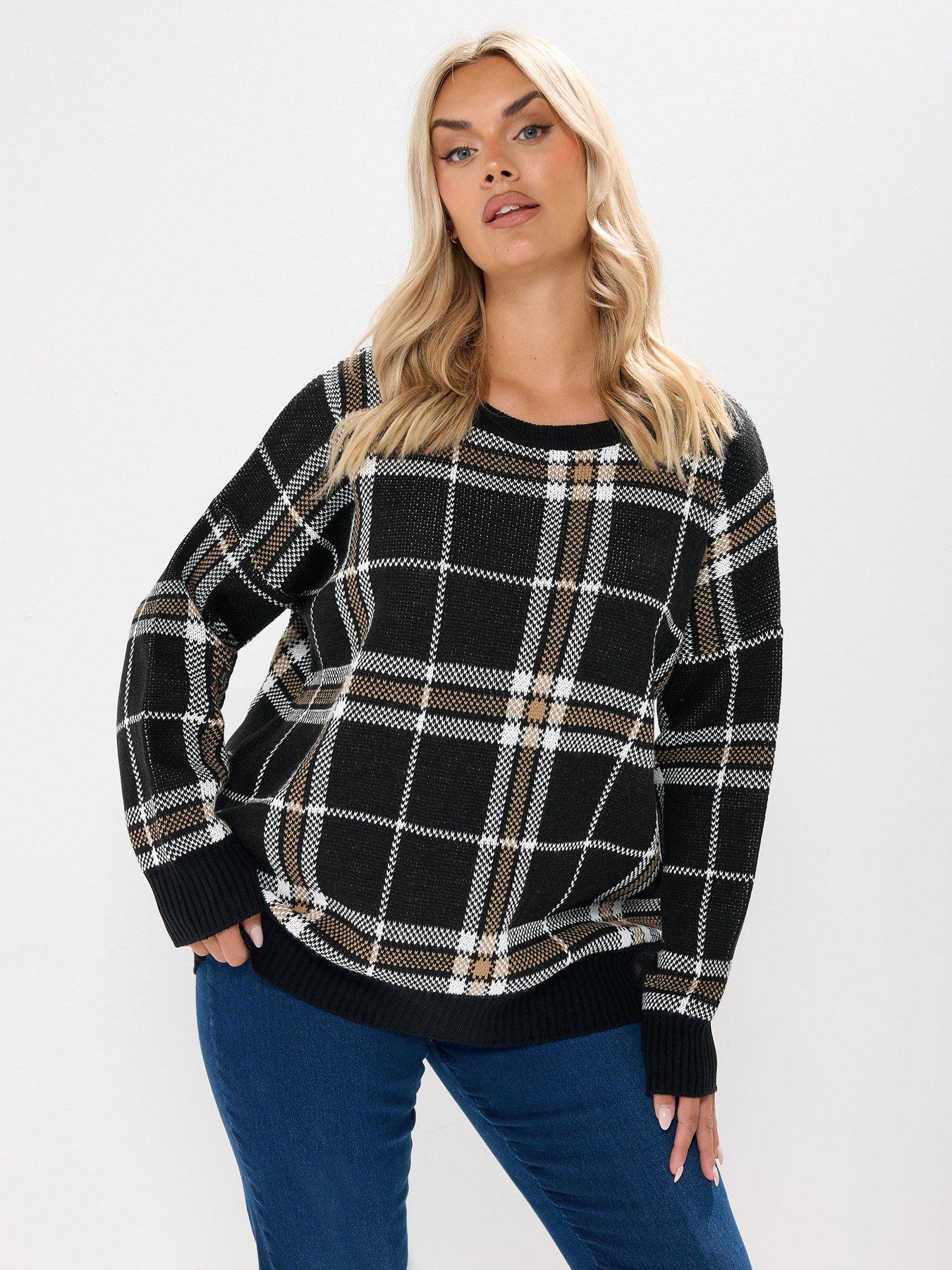 yours-curve-check-jumper-black