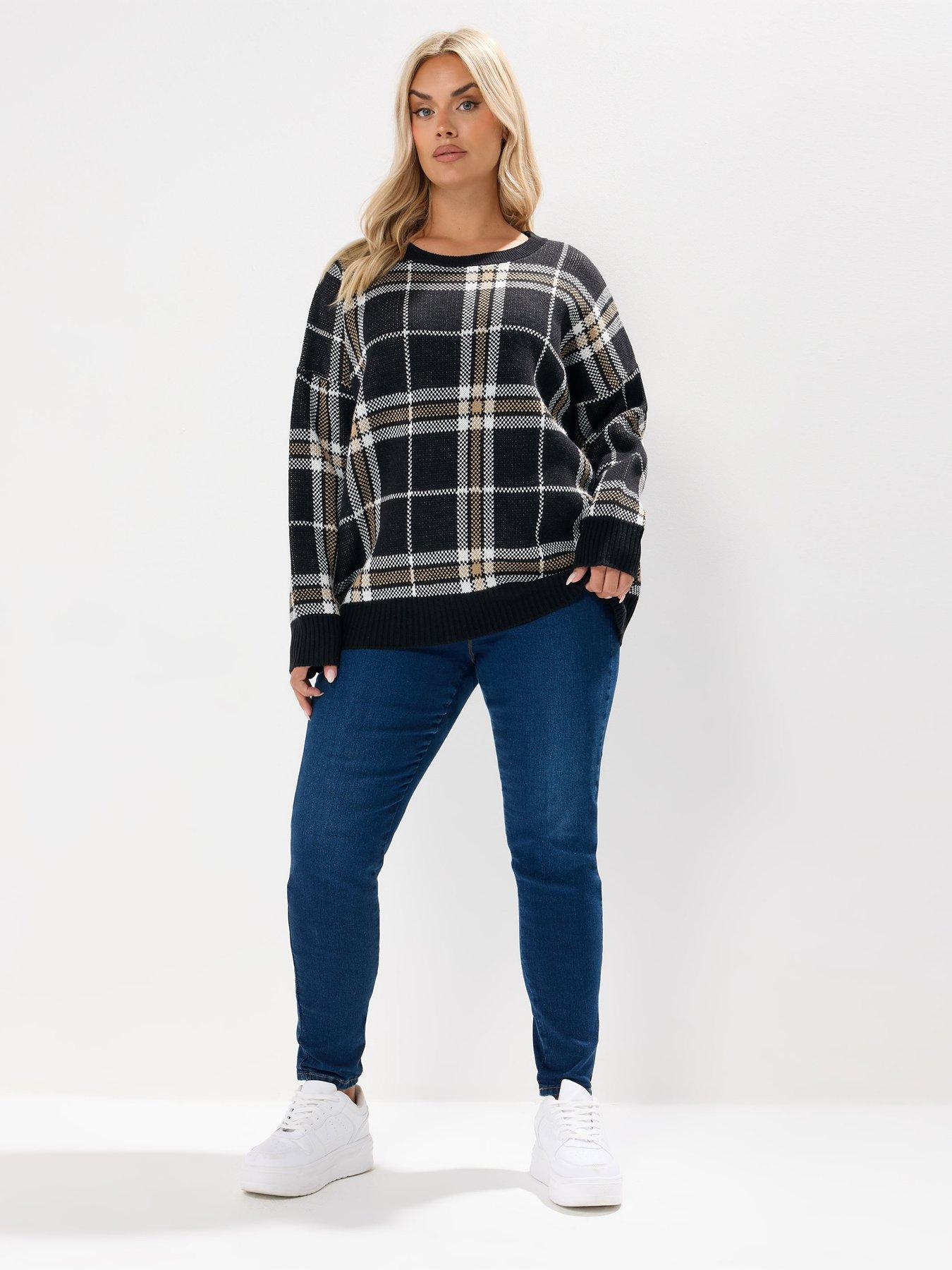 Image 3 of 4 of Yours Curve Check Jumper - Black