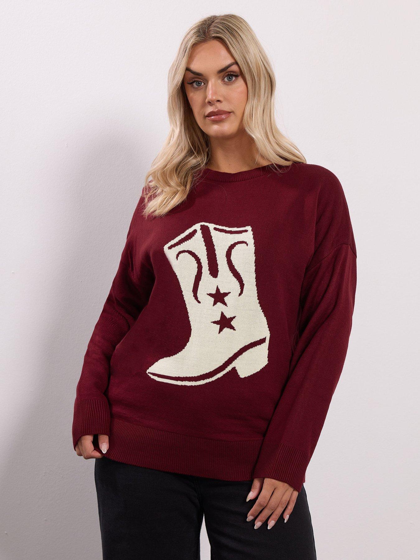 yours-curve-western-boot-jumper-blackfront