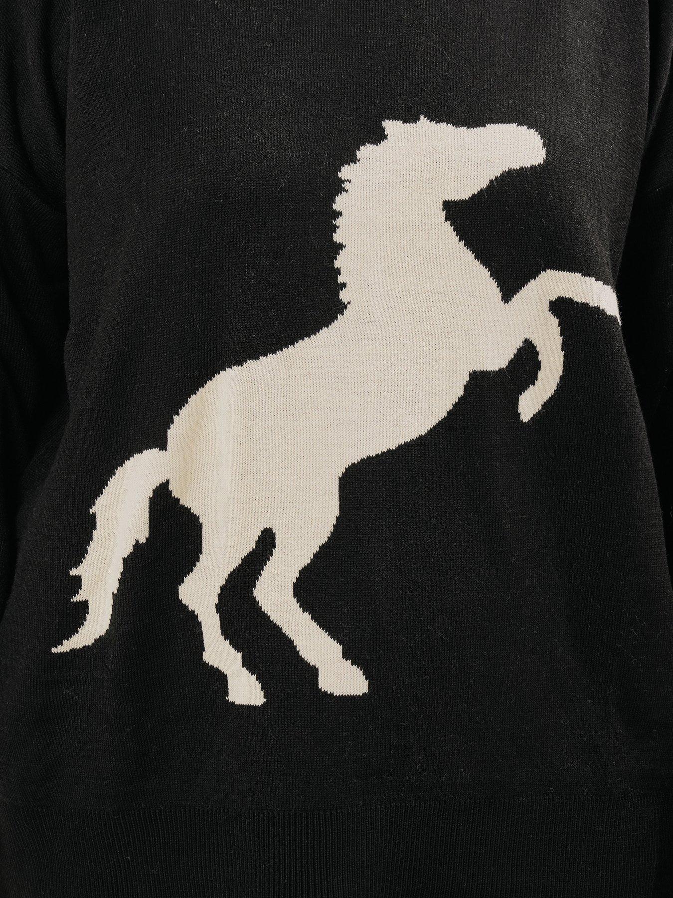 Image 4 of 4 of Yours Curve Western Horse Jumper - Black