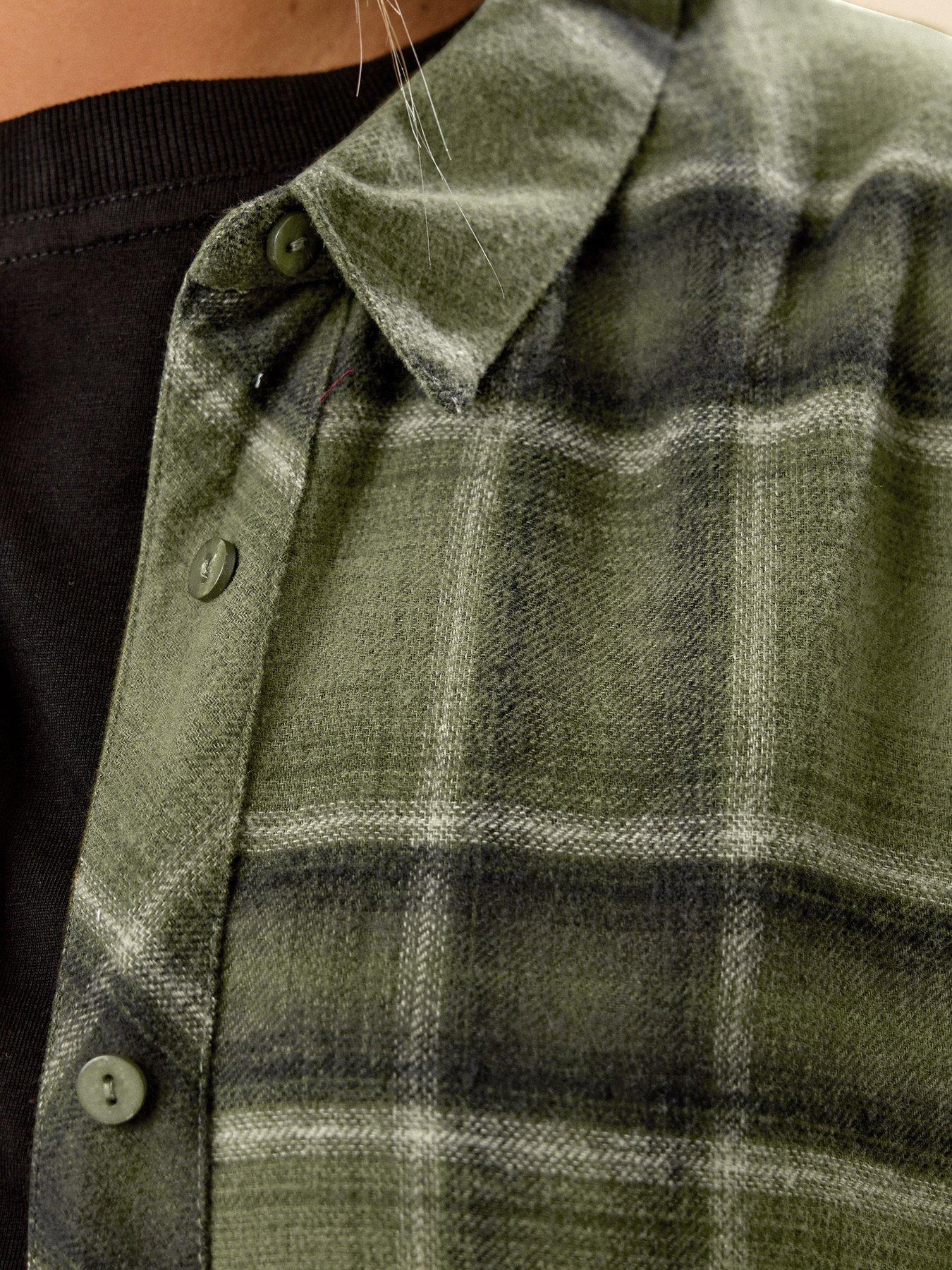 yours-curve-oversized-check-shirt-greenoutfit