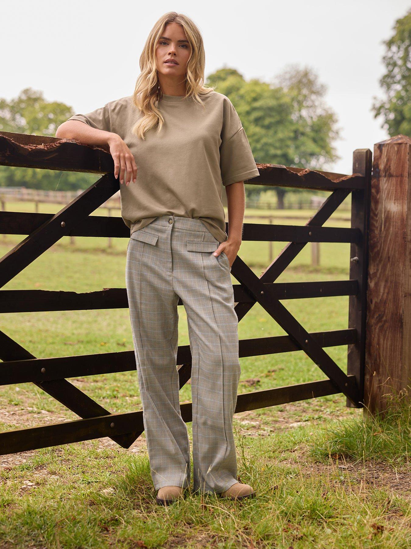 pixiegirl-petite-check-pocket-front-wide-leg-trouser-brown