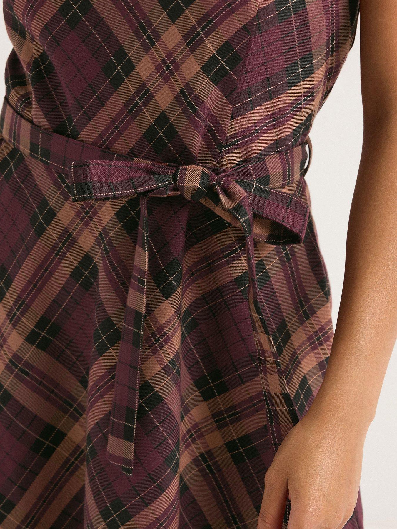 yours-petite-check-belt-pinafore-dress-redoutfit