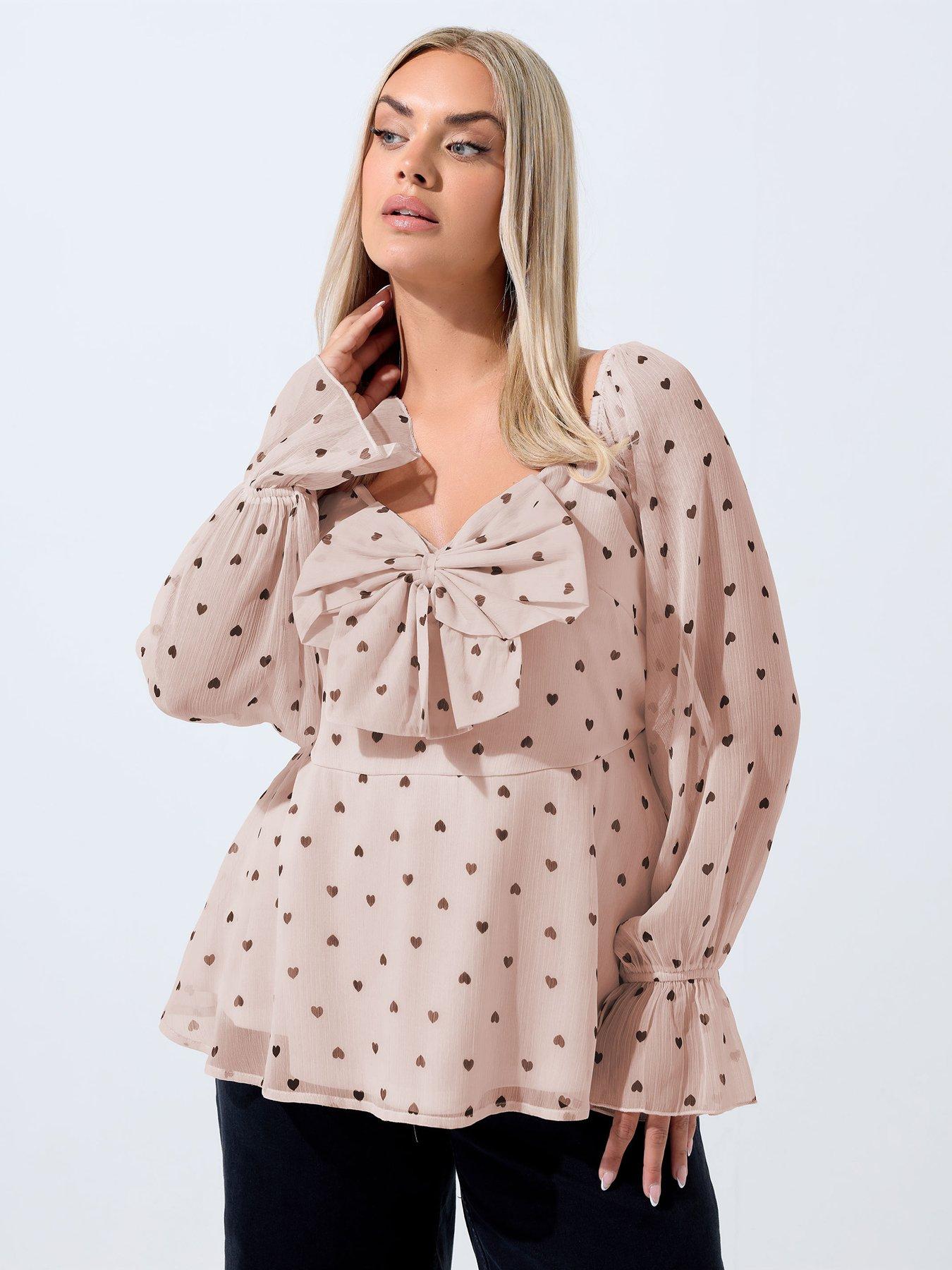 yours-curve-chiffon-bow-top-pinkfront