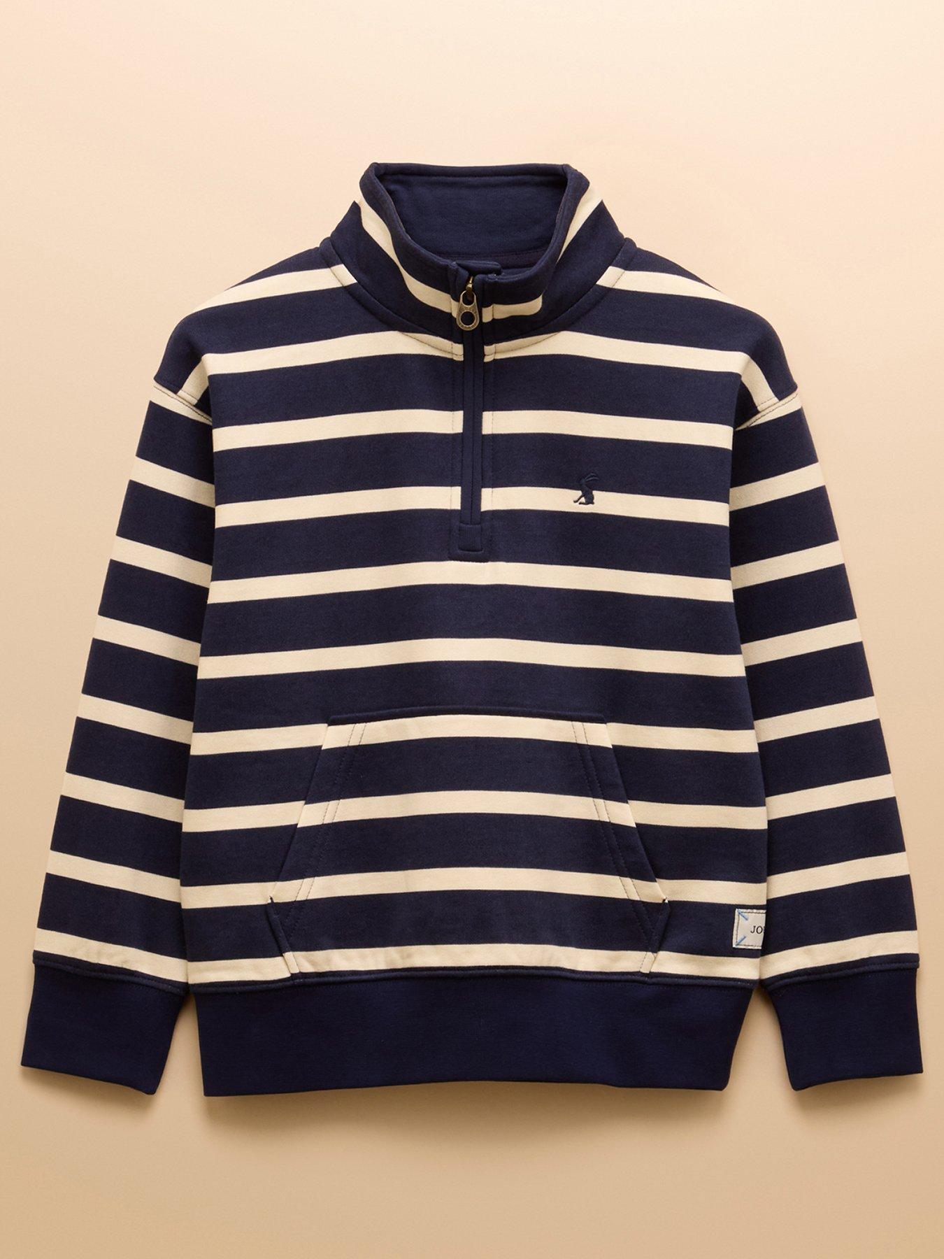 Joules Boys Alfie Stripe Sweat - Navy