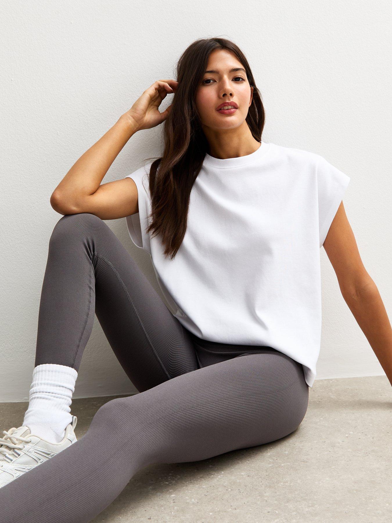 new-look-grey-seamless-ribbed-jersey-leggings