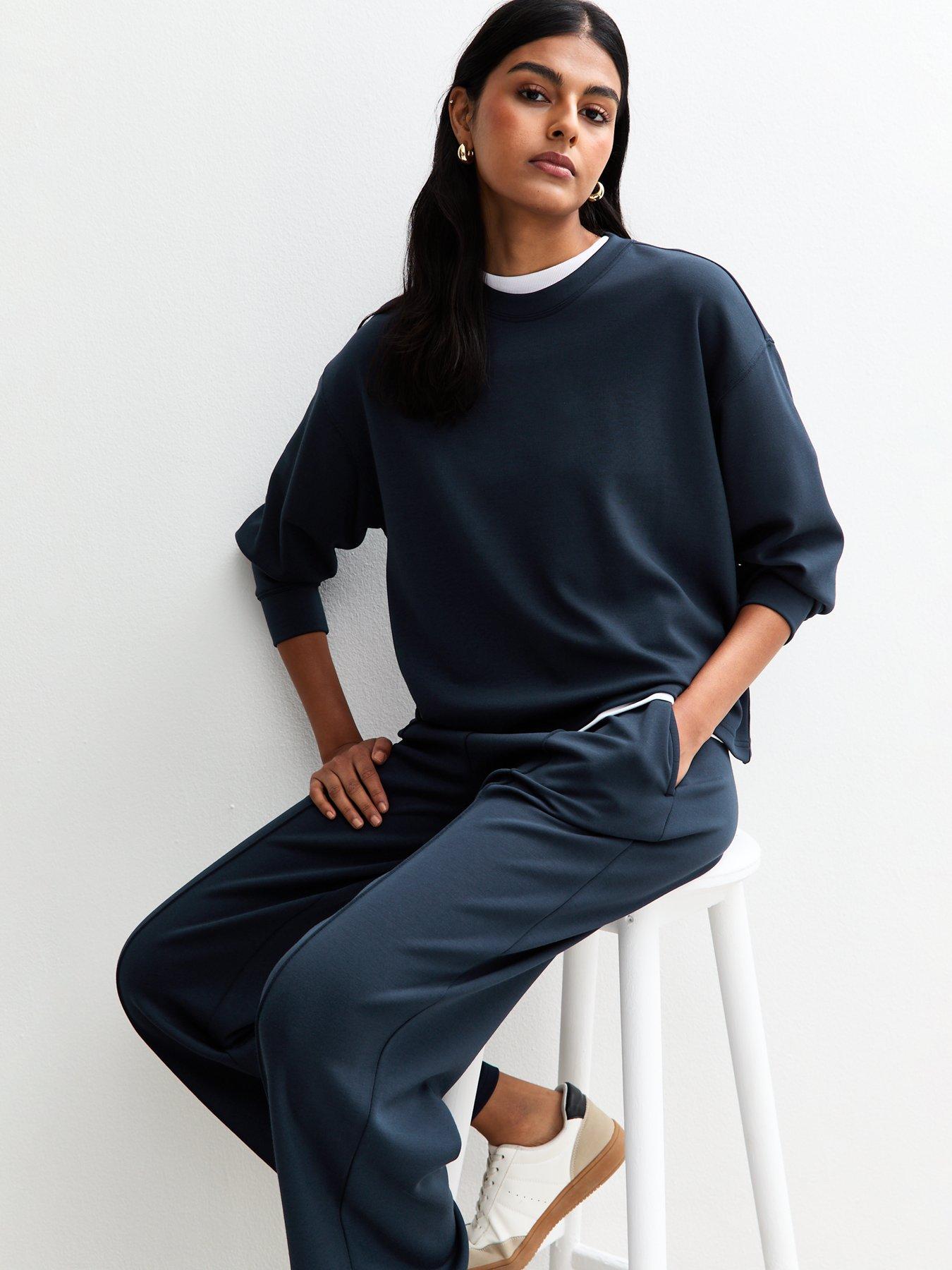 new-look-navy-elasticated-waist-premium-wide-leg-joggersdetail