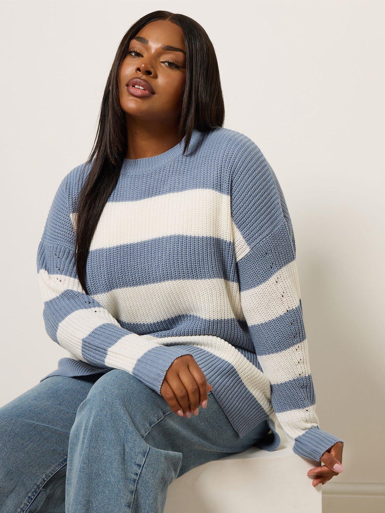 Yours Curve Drop Shoulder Jumper - Blue