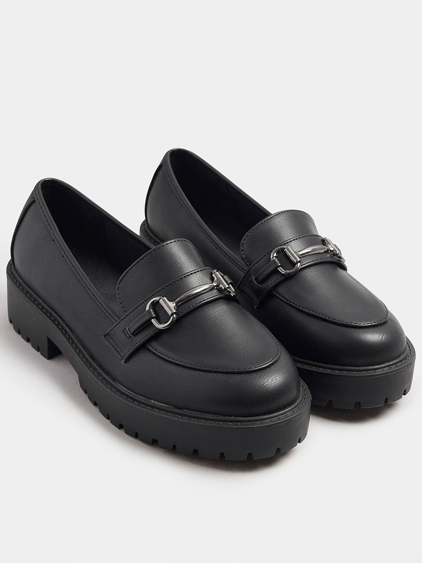 yours-wide-fit-metal-detail-loafer-black