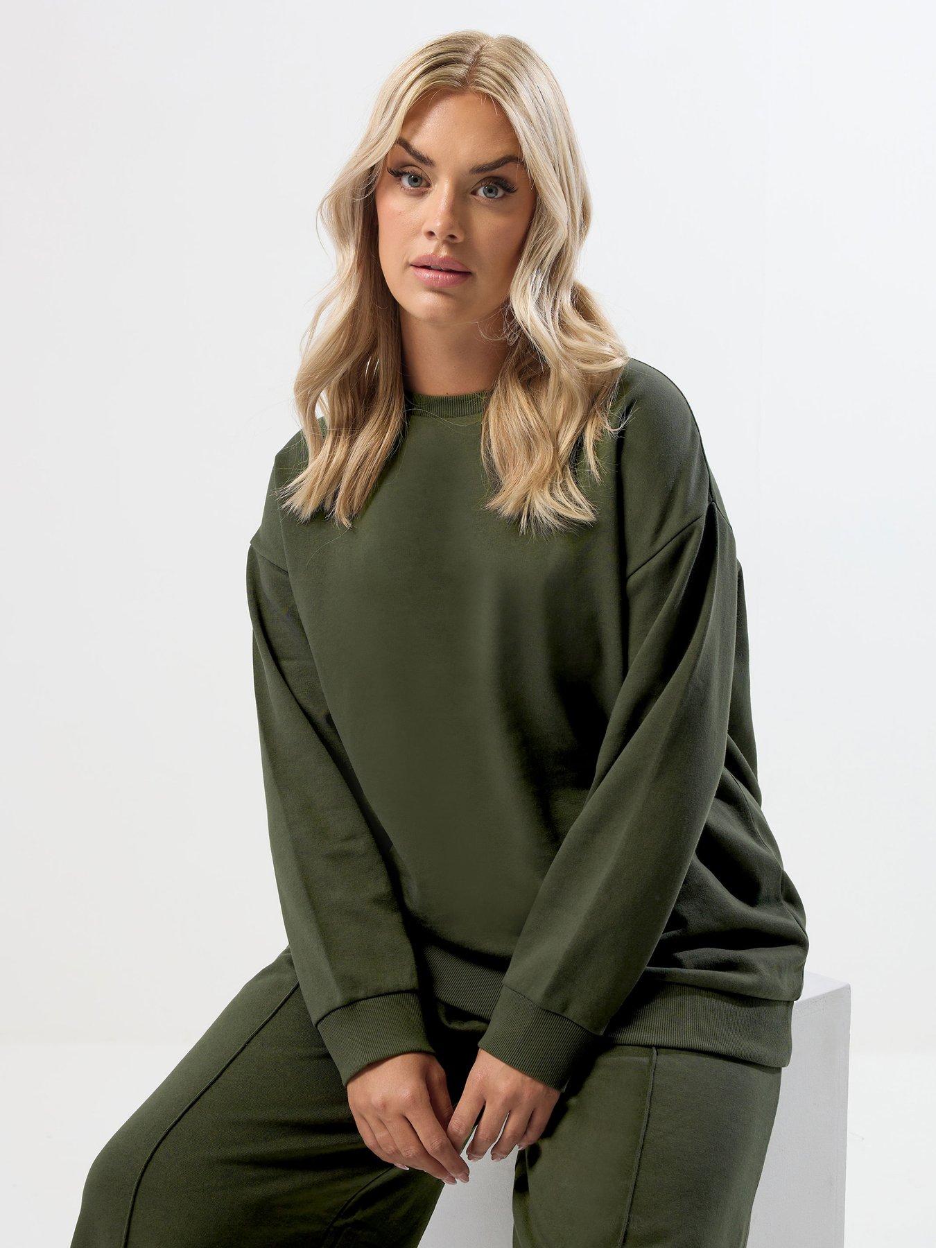 Yours Curve Crew Neck Sweatshirt - Green