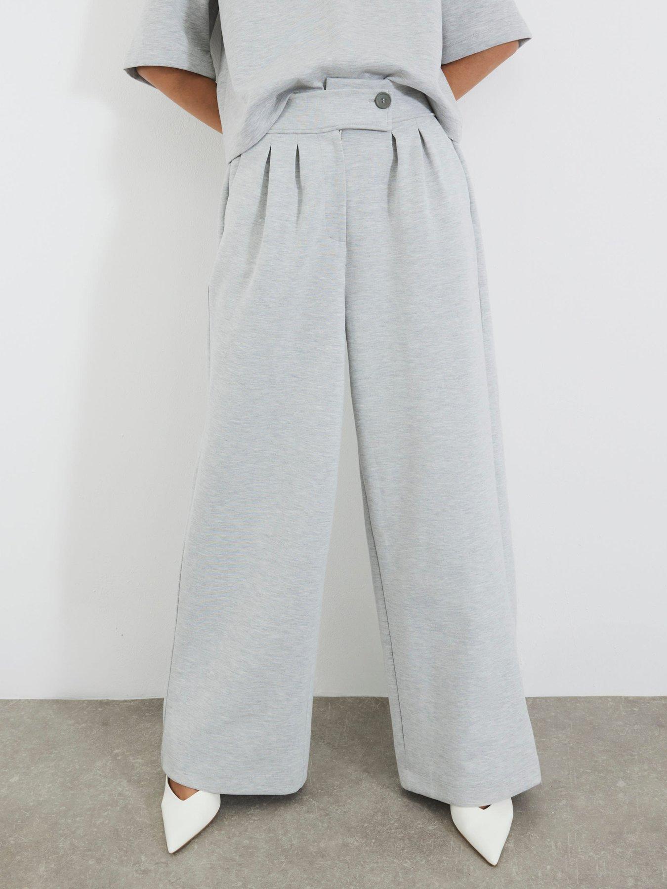 river-island-tailored-interlock-trouser-grey