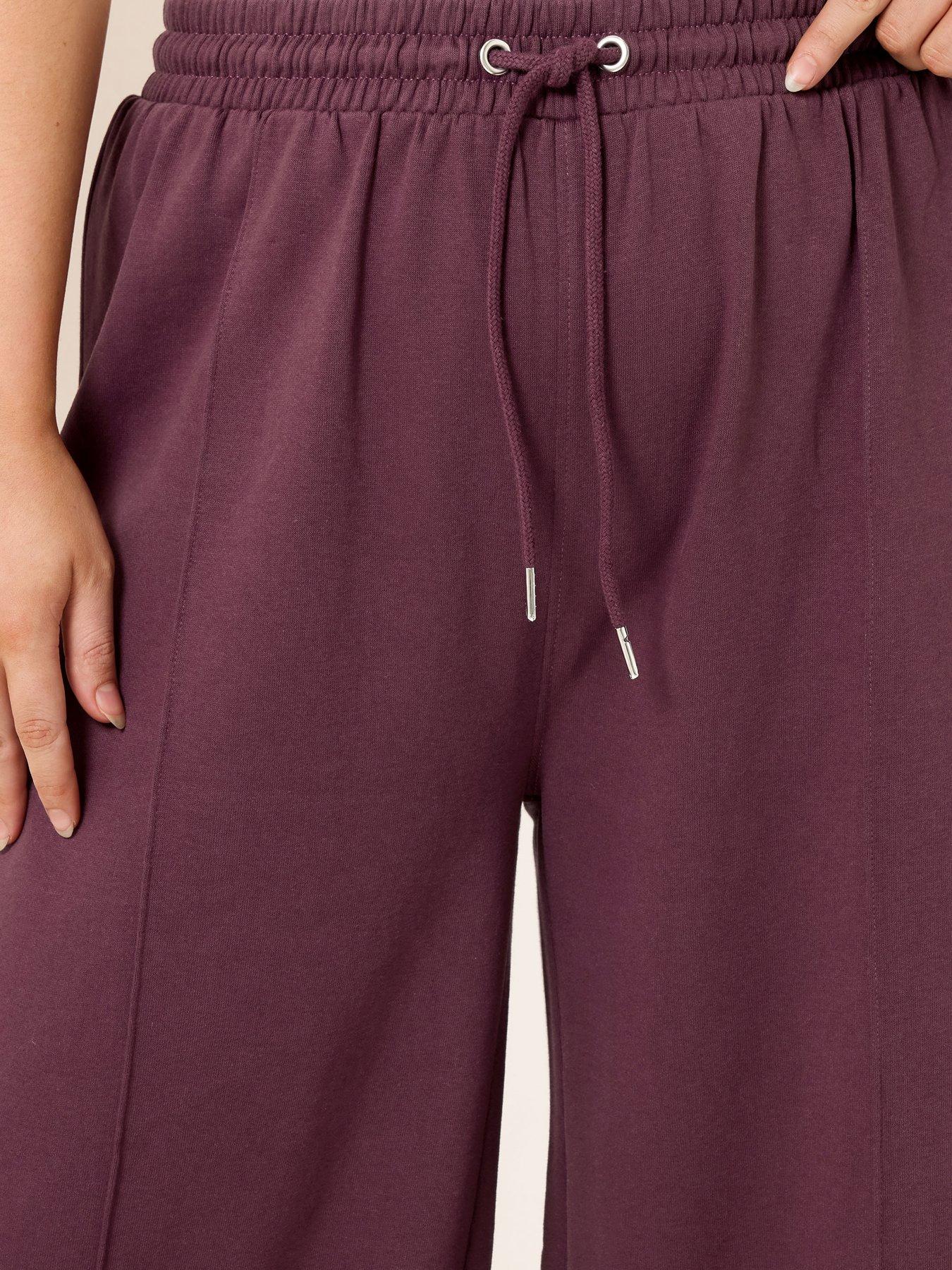 Image 4 of 4 of Yours Curve Wide Leg Jogger - Burgundy Red