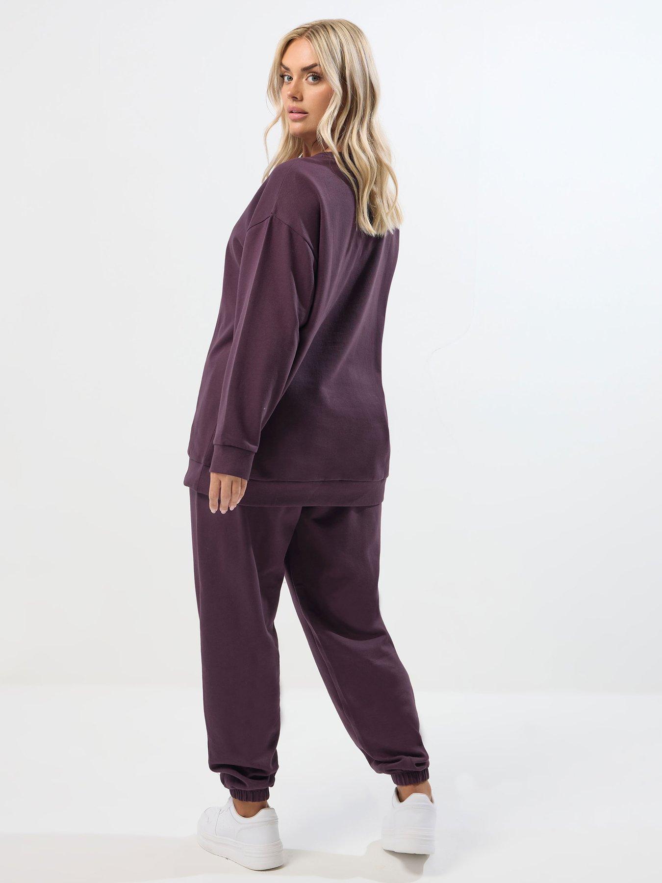 yours-curve-crew-neck-sweatshirt-amp-trouser-set-purplestillFront