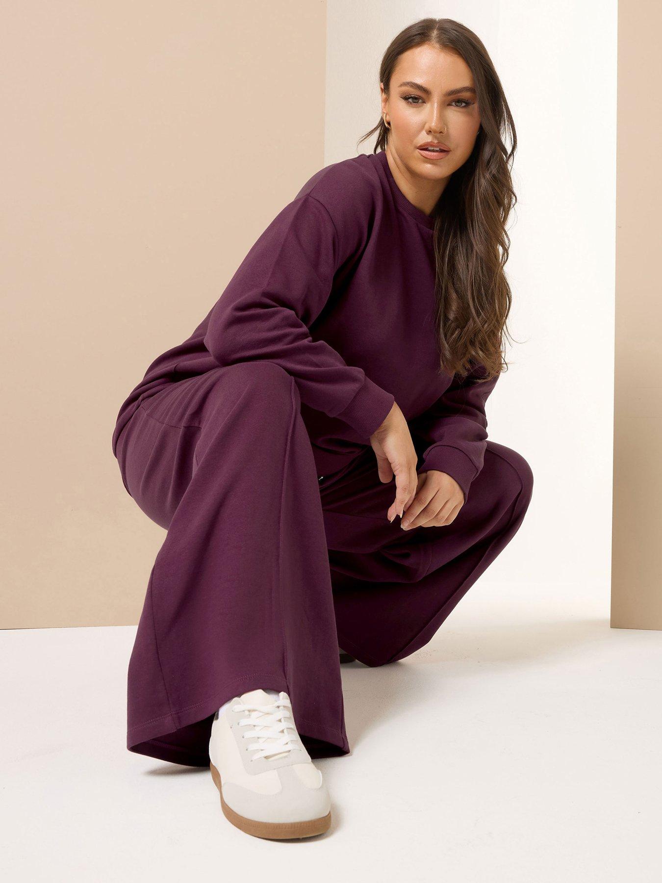 yours-curve-crew-neck-sweatshirt-and-trouser-set-red