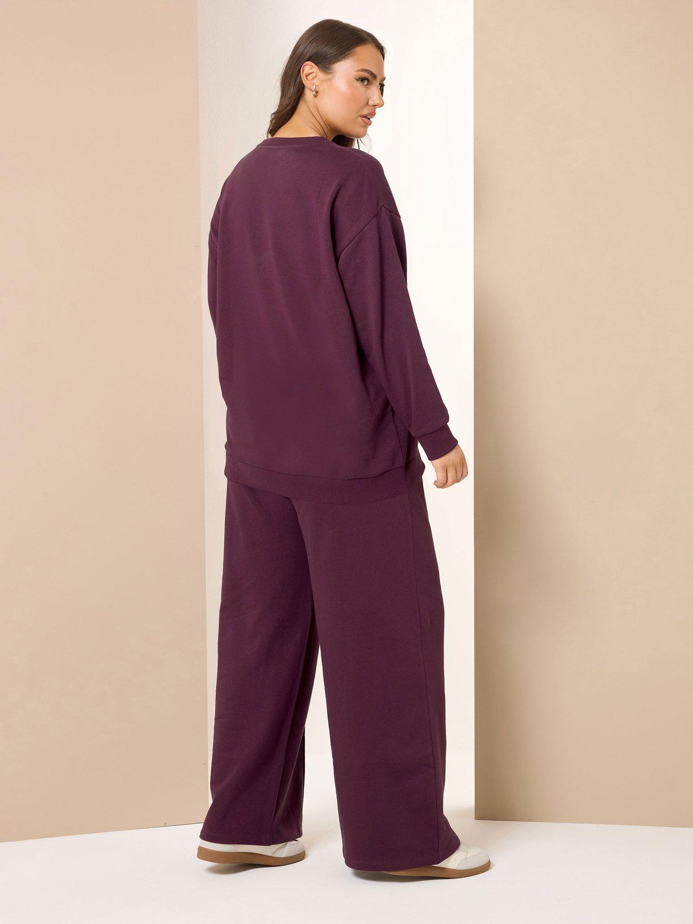 yours-curve-crew-neck-sweatshirt-and-trouser-set-redstillFront