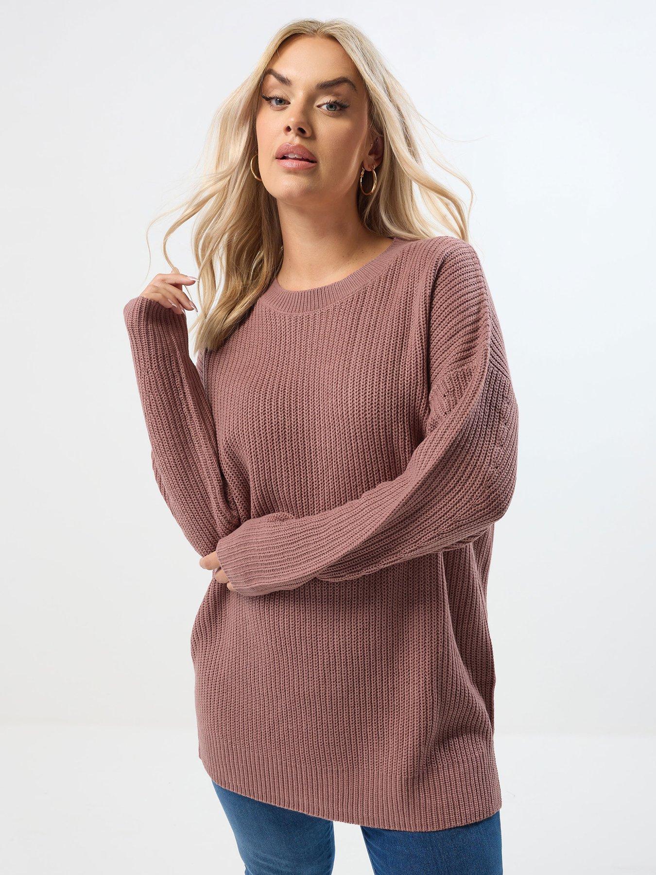 yours-curve-drop-shoulder-jumper-pinkfront