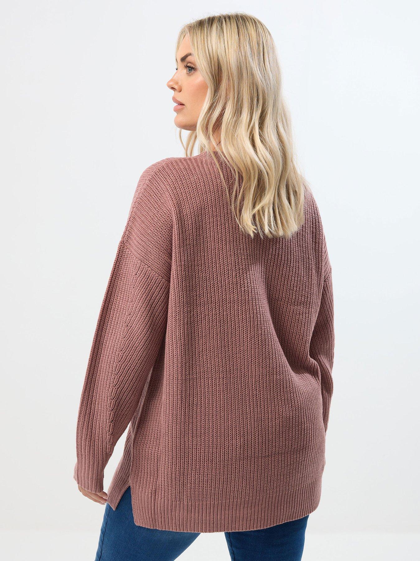 yours-curve-drop-shoulder-jumper-pinkstillFront