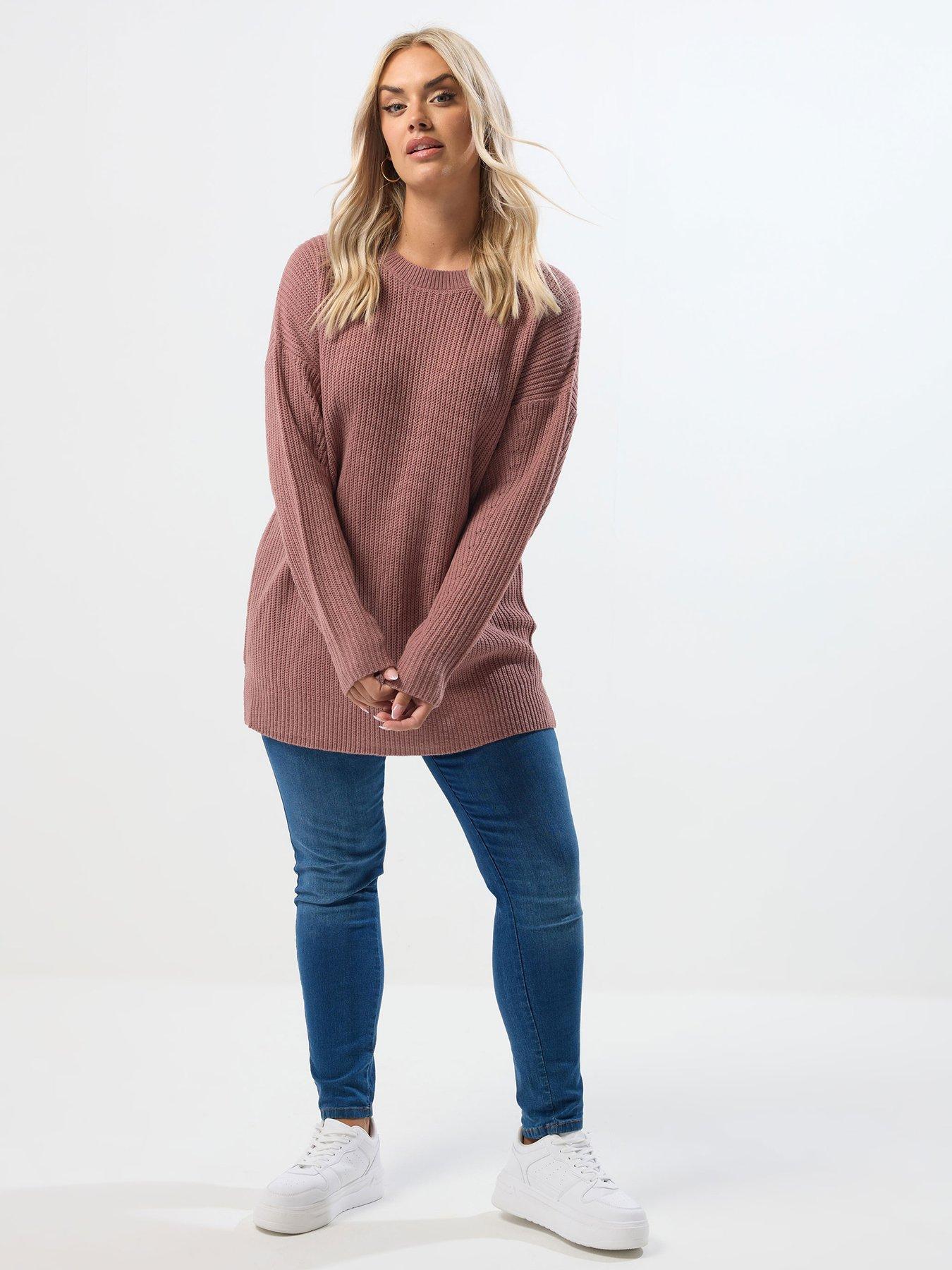 yours-curve-drop-shoulder-jumper-pinkback