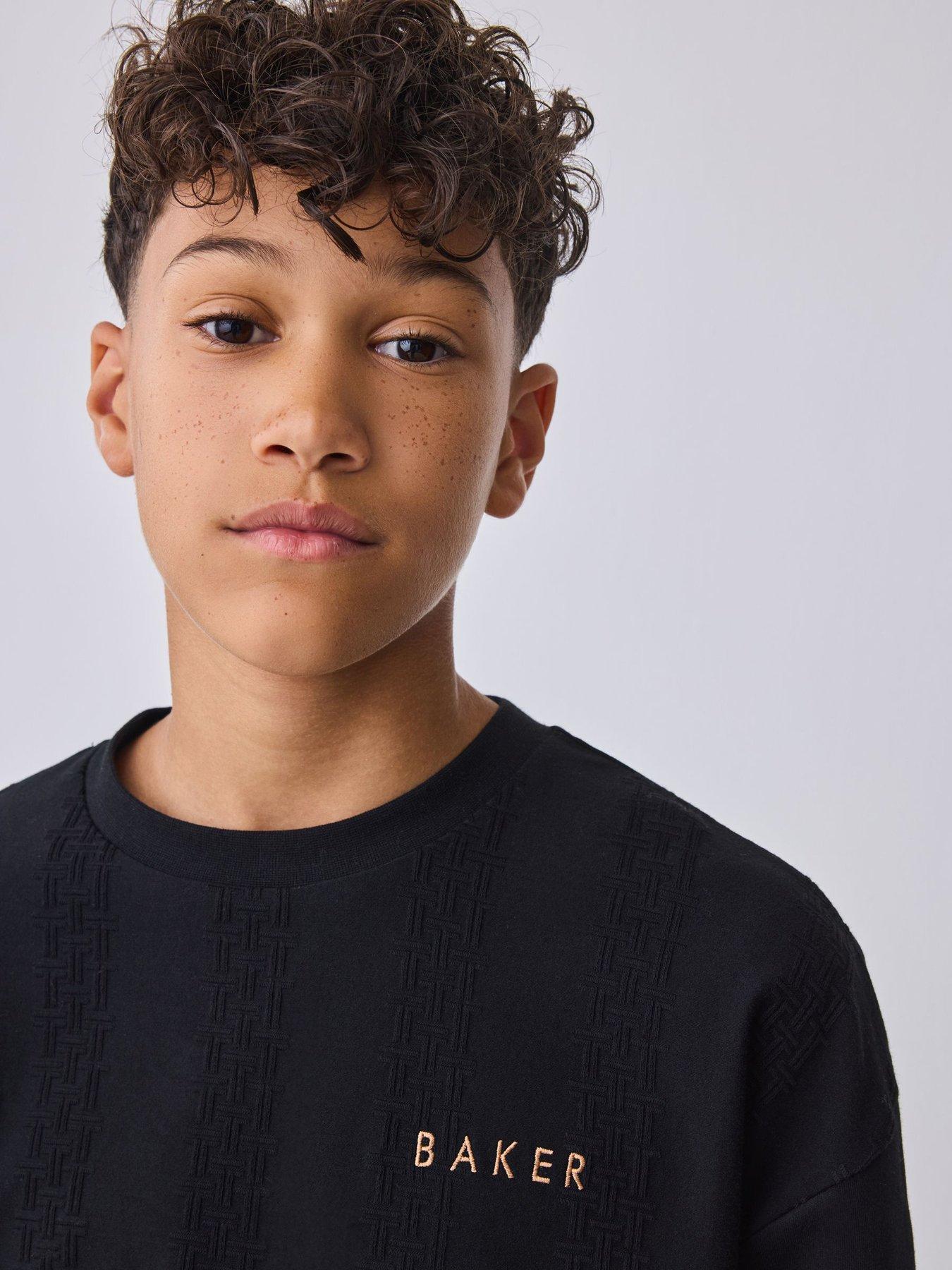 Image 3 of 6 of Ted Baker Older Boys Textured T-Shirt - Black