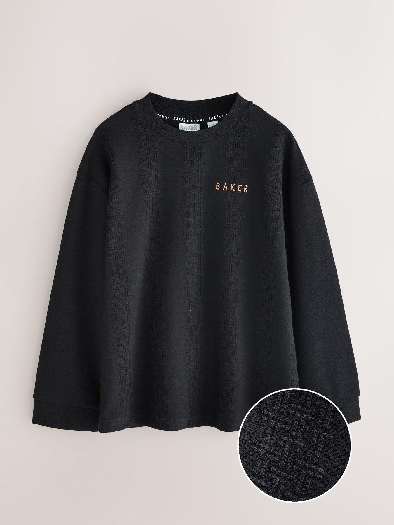 Image 5 of 6 of Ted Baker Older Boys Textured T-Shirt - Black