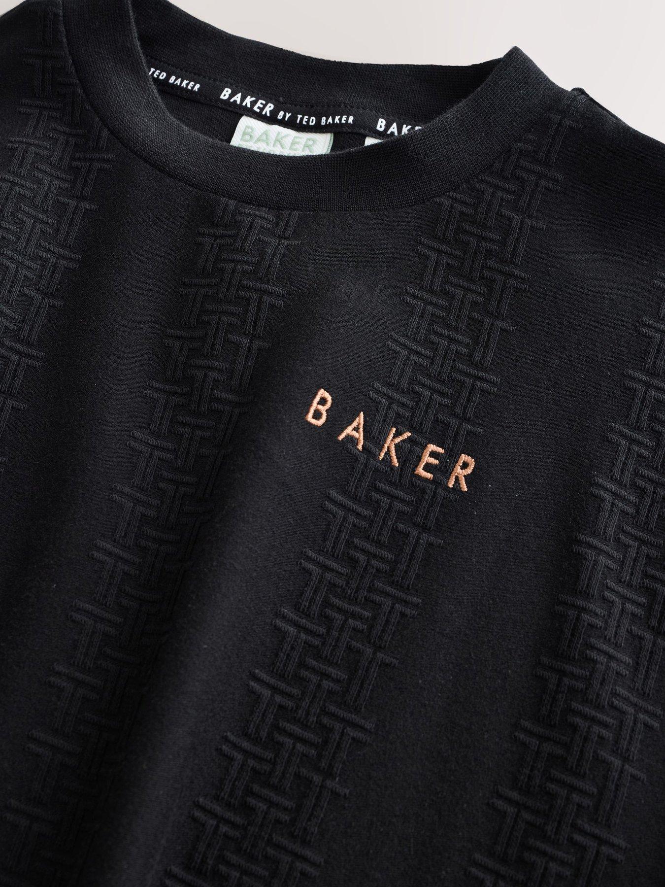 Image 6 of 6 of Ted Baker Older Boys Textured T-Shirt - Black