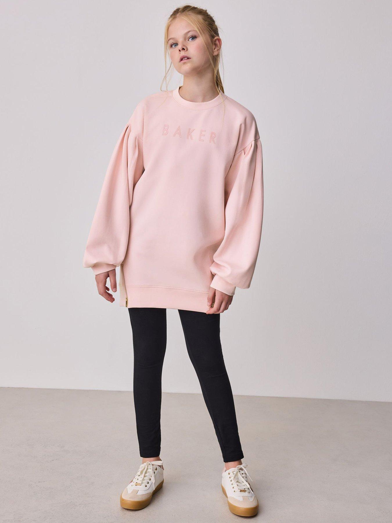 ted-baker-older-girls-long-line-sweatshirt-and-leggings-set-pinkblack