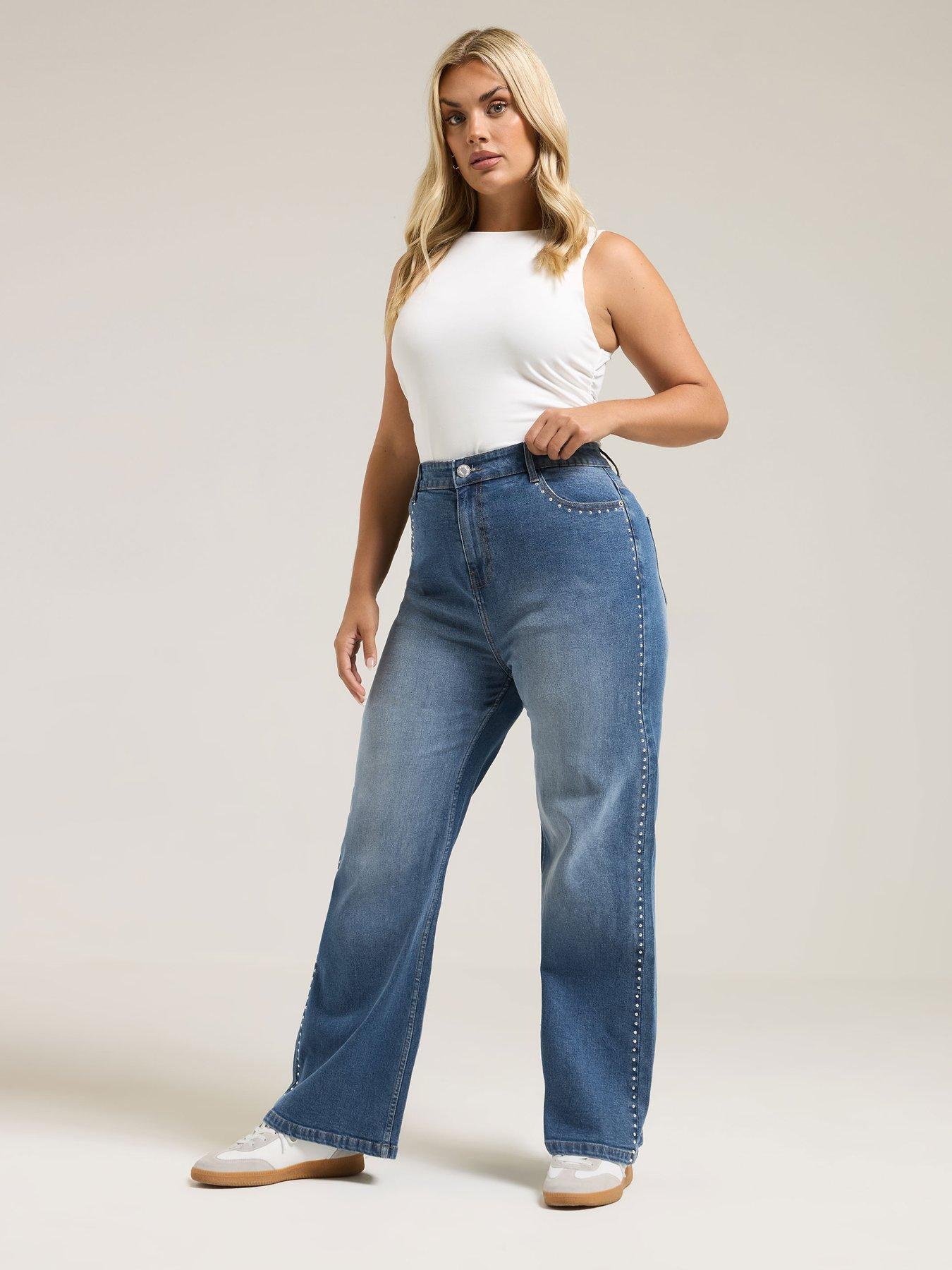 yours-curve-stud-detail-wide-leg-jean-blueback