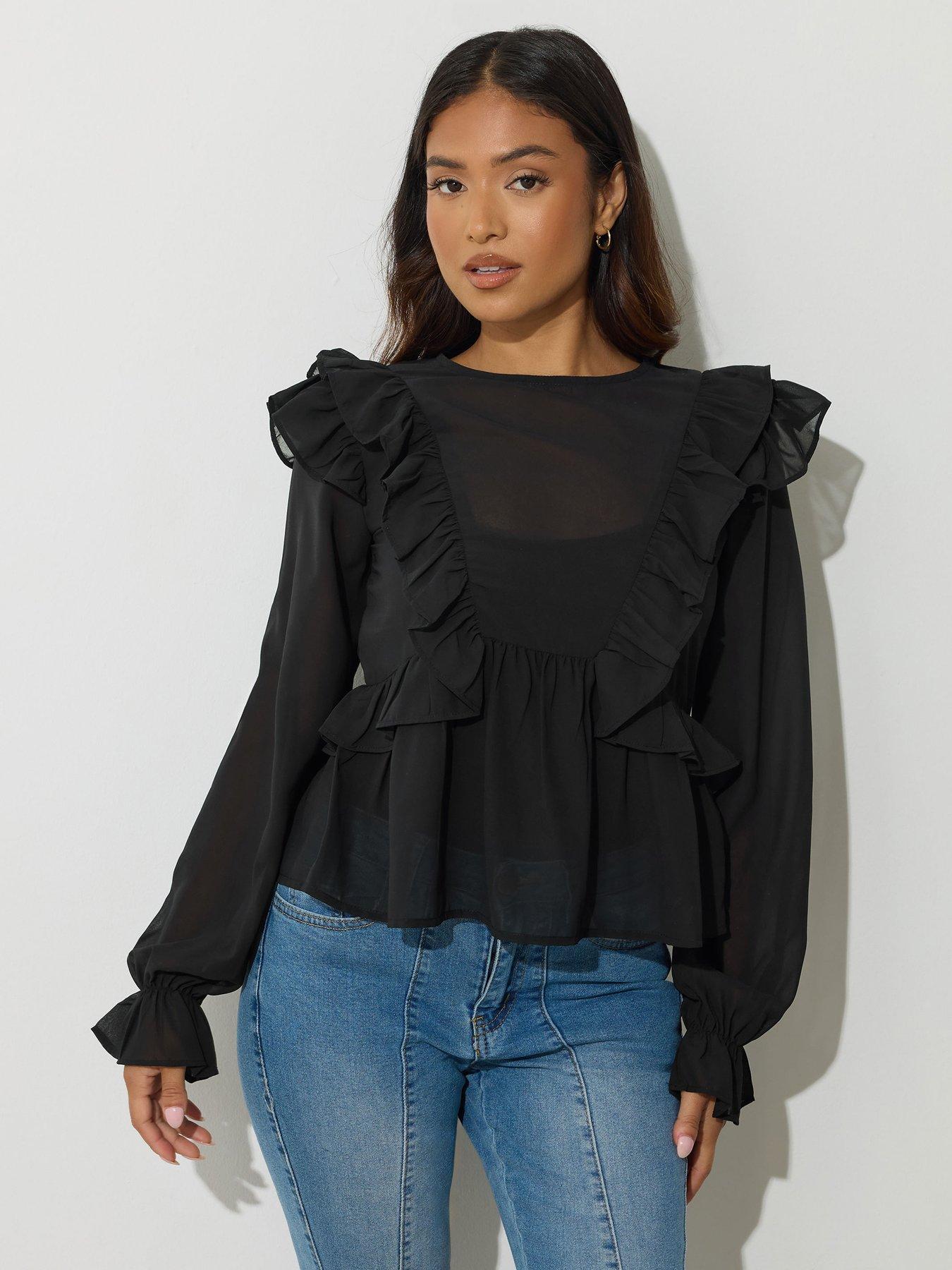 pixiegirl-petite-frill-shoulder-long-sleeve-top-blackback