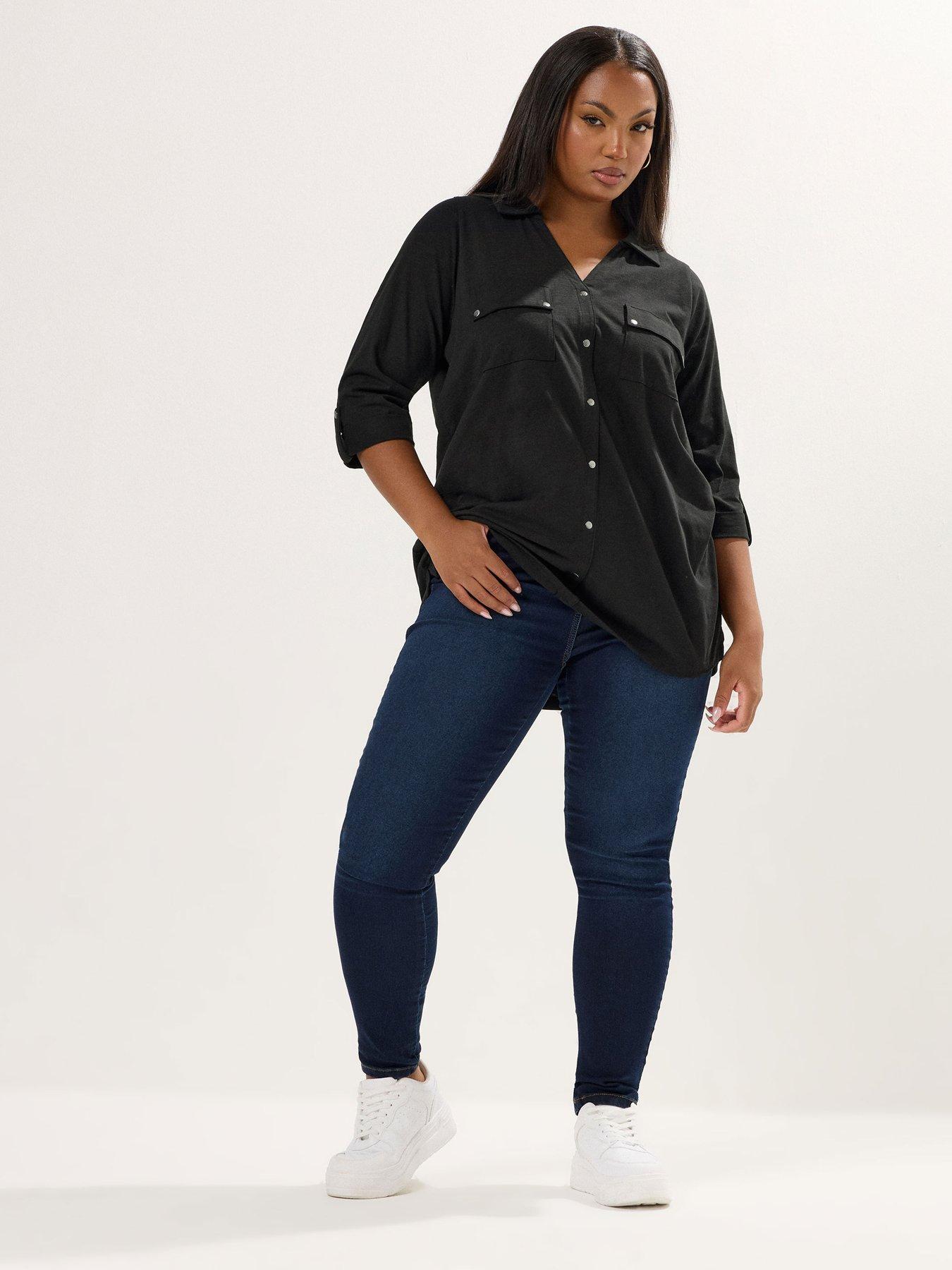 yours-curve-placket-jersey-shirt-blackback