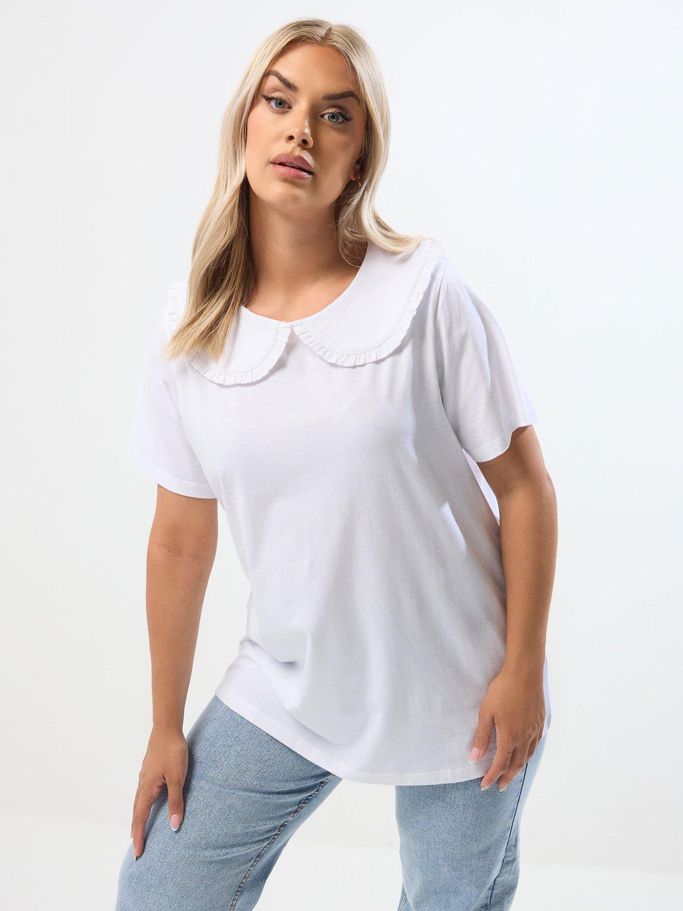 yours-curve-lace-collar-top-white