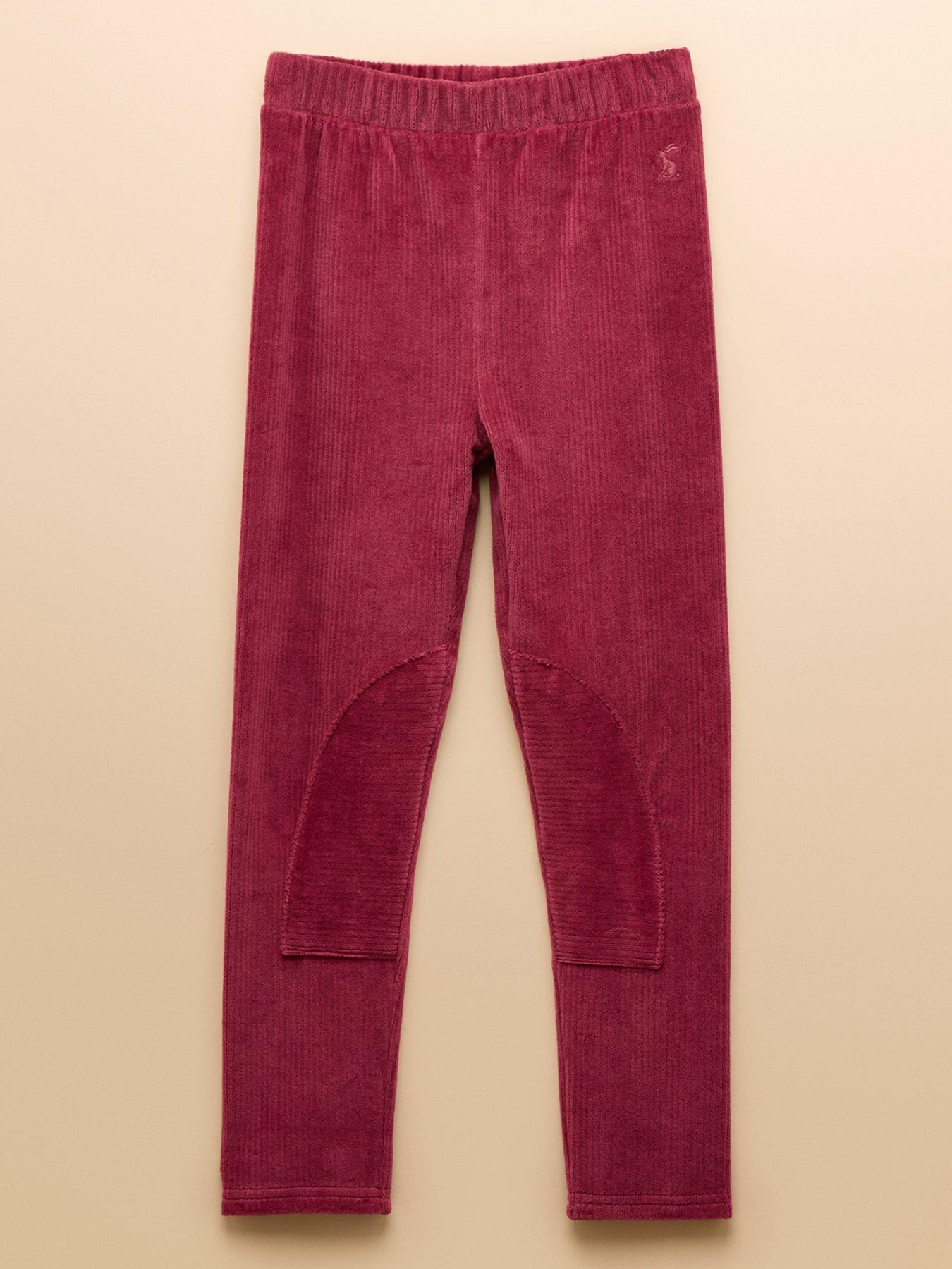 Joules Girls Stretch Cord Leggings - Dark Pink