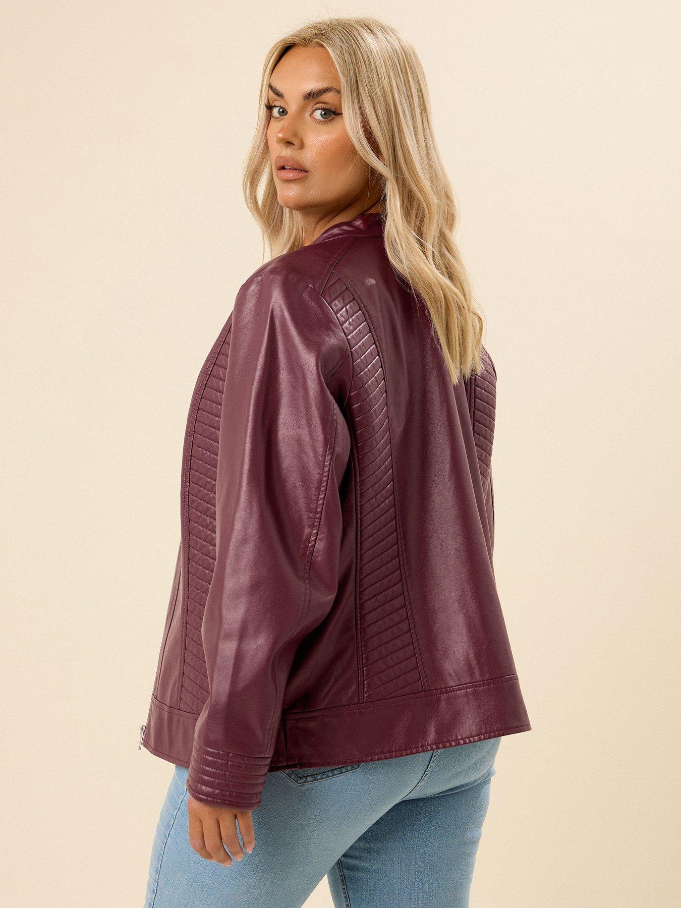 Image 2 of 5 of Yours Curve Pu Jacket - Red