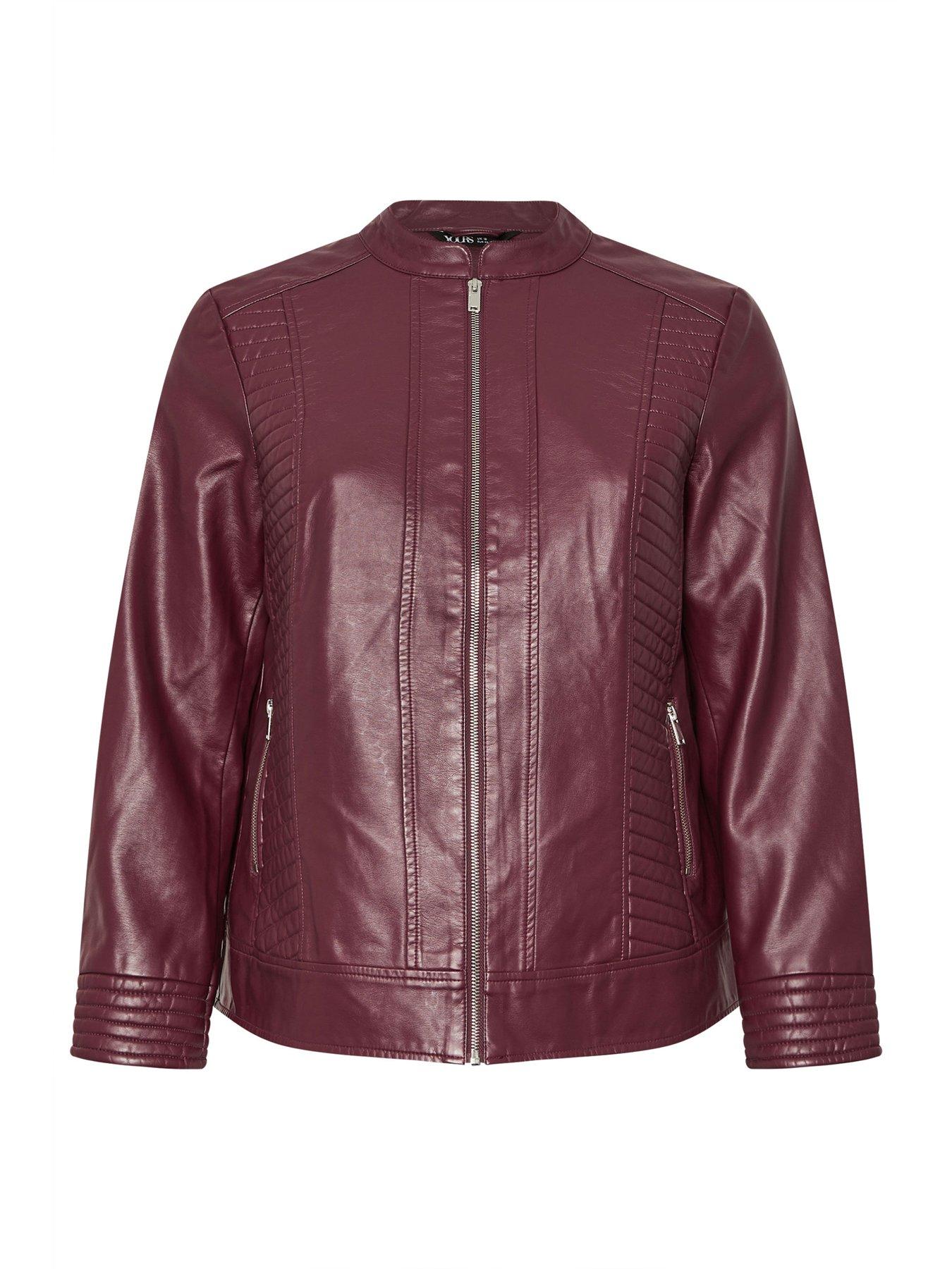 Image 5 of 5 of Yours Curve Pu Jacket - Red