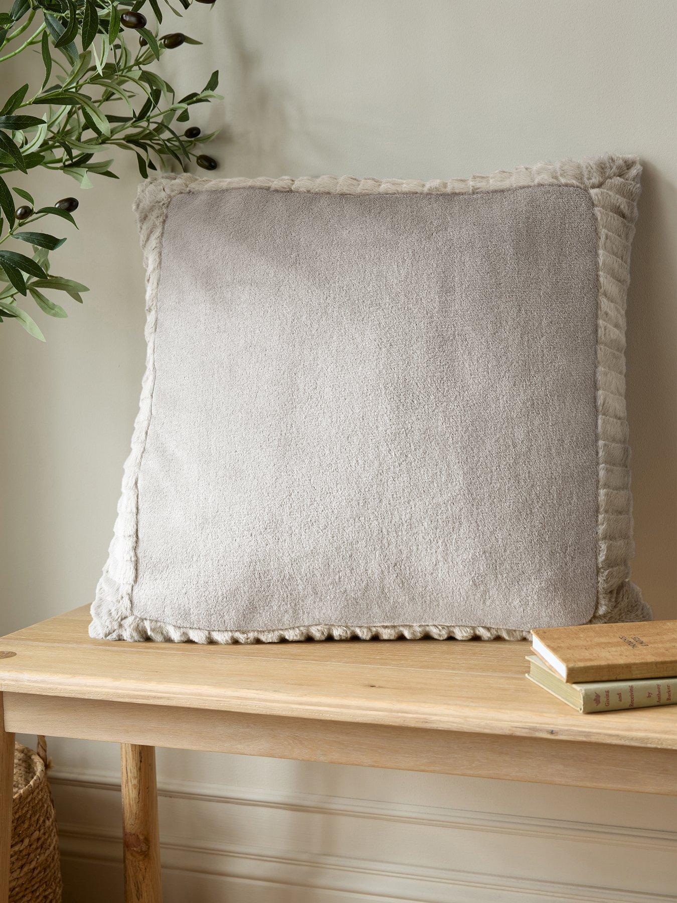 undefined Velvet And Faux Fur Cushion 55x55