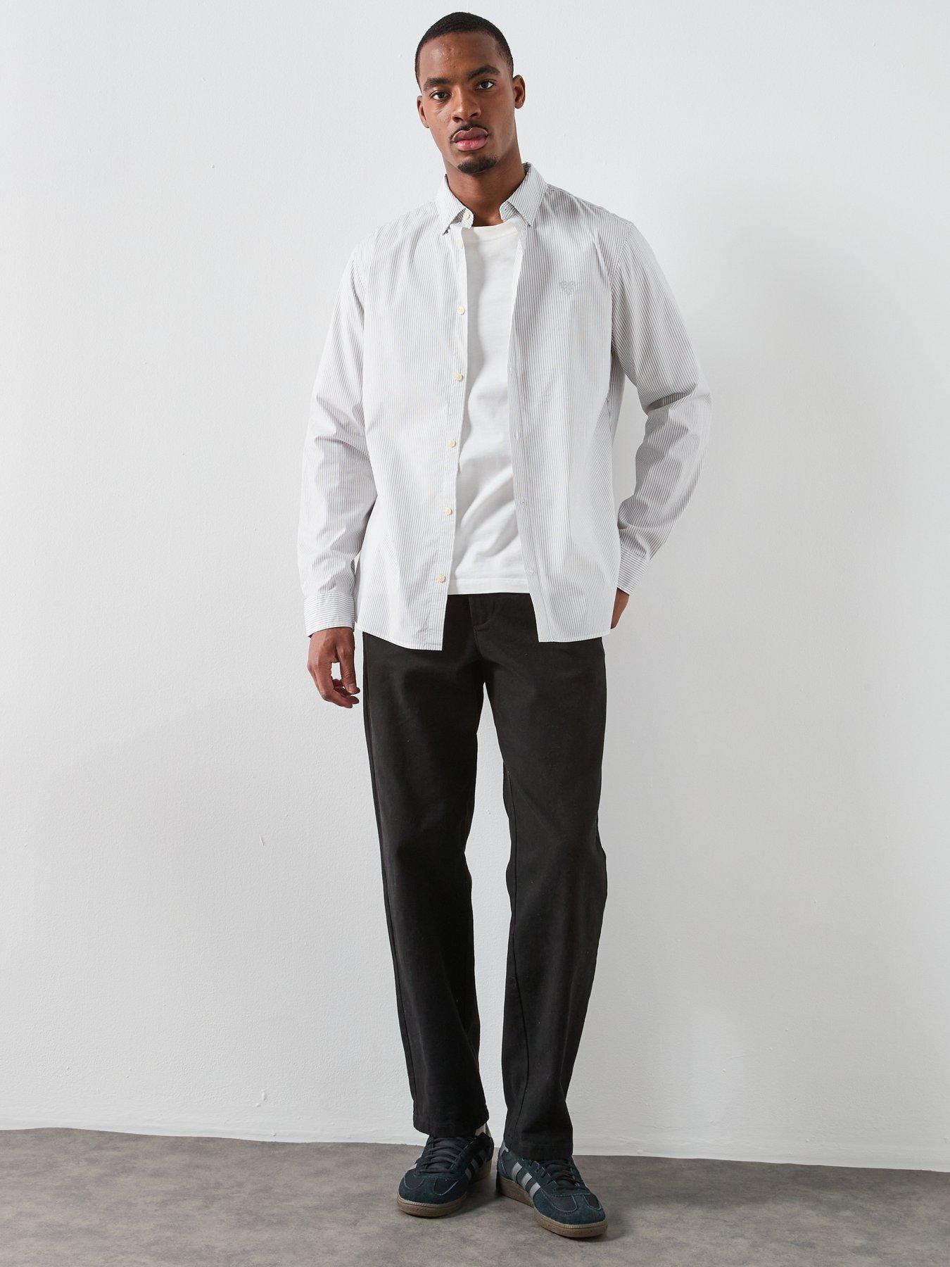 Image 3 of 6 of AllSaints All Saints Nolan Long Sleeve Casual Shirt - White