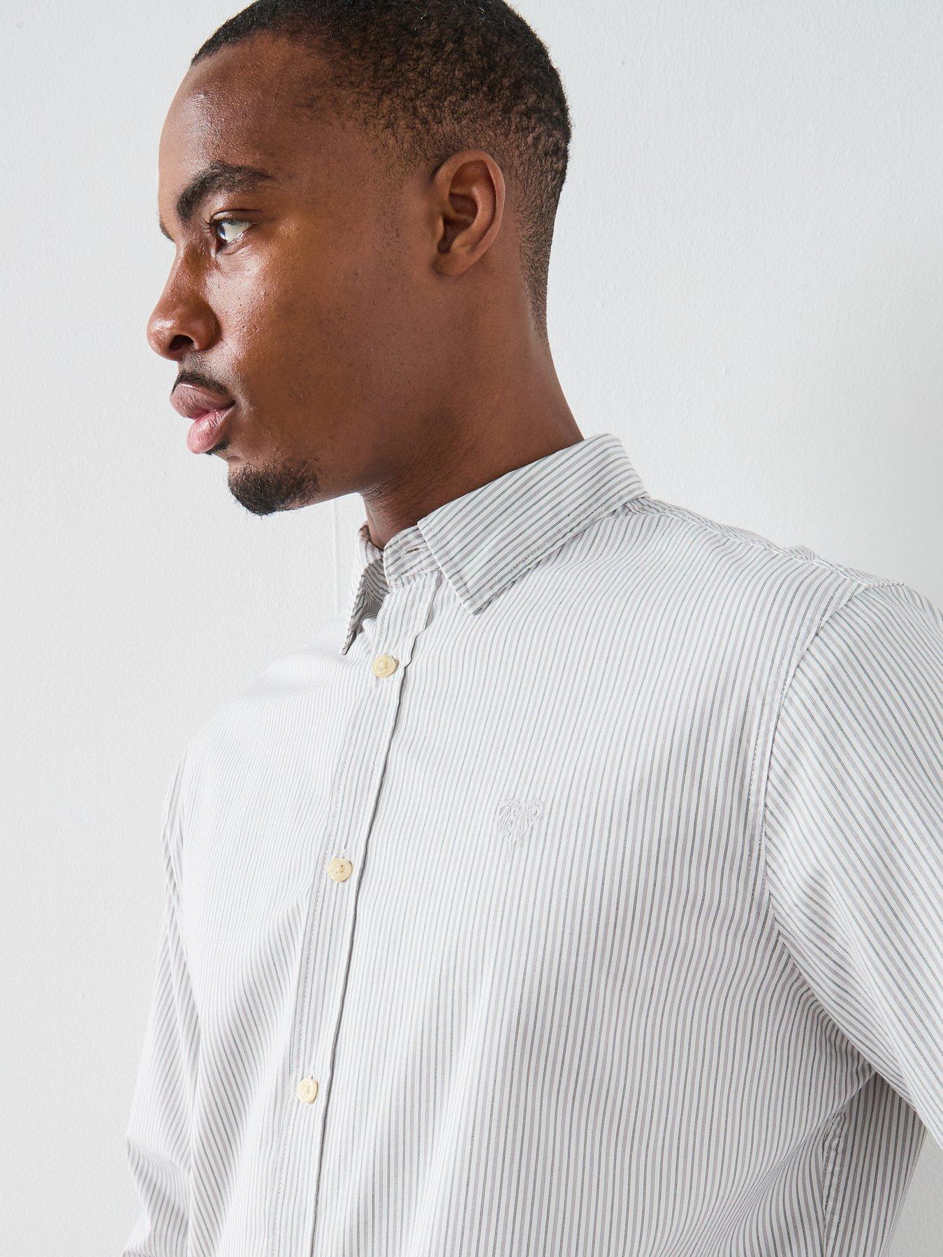 Image 4 of 6 of AllSaints All Saints Nolan Long Sleeve Casual Shirt - White