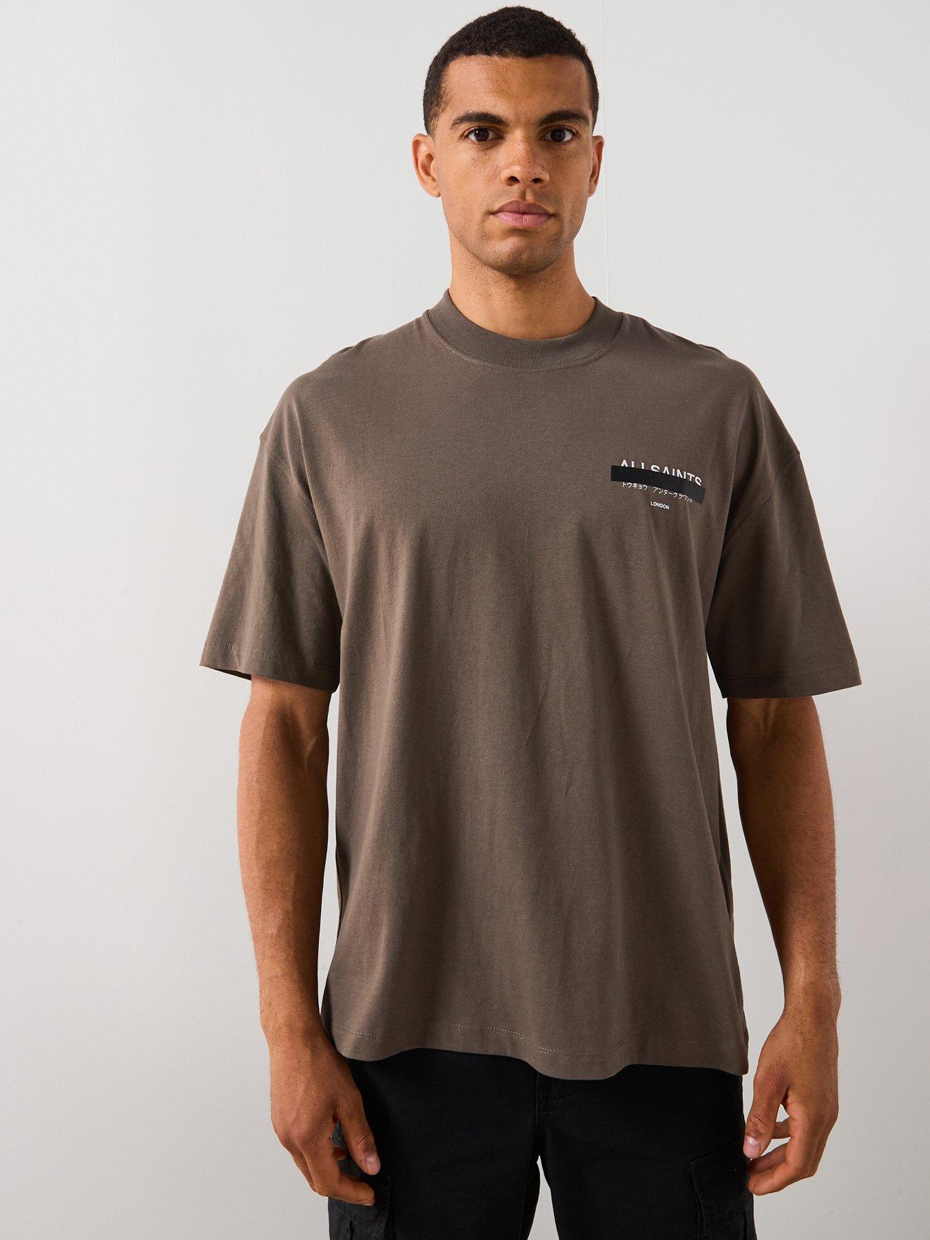 Image 2 of 6 of AllSaints All Saints Redact Short Sleeve Crew Neck T-Shirt - Dark Khaki