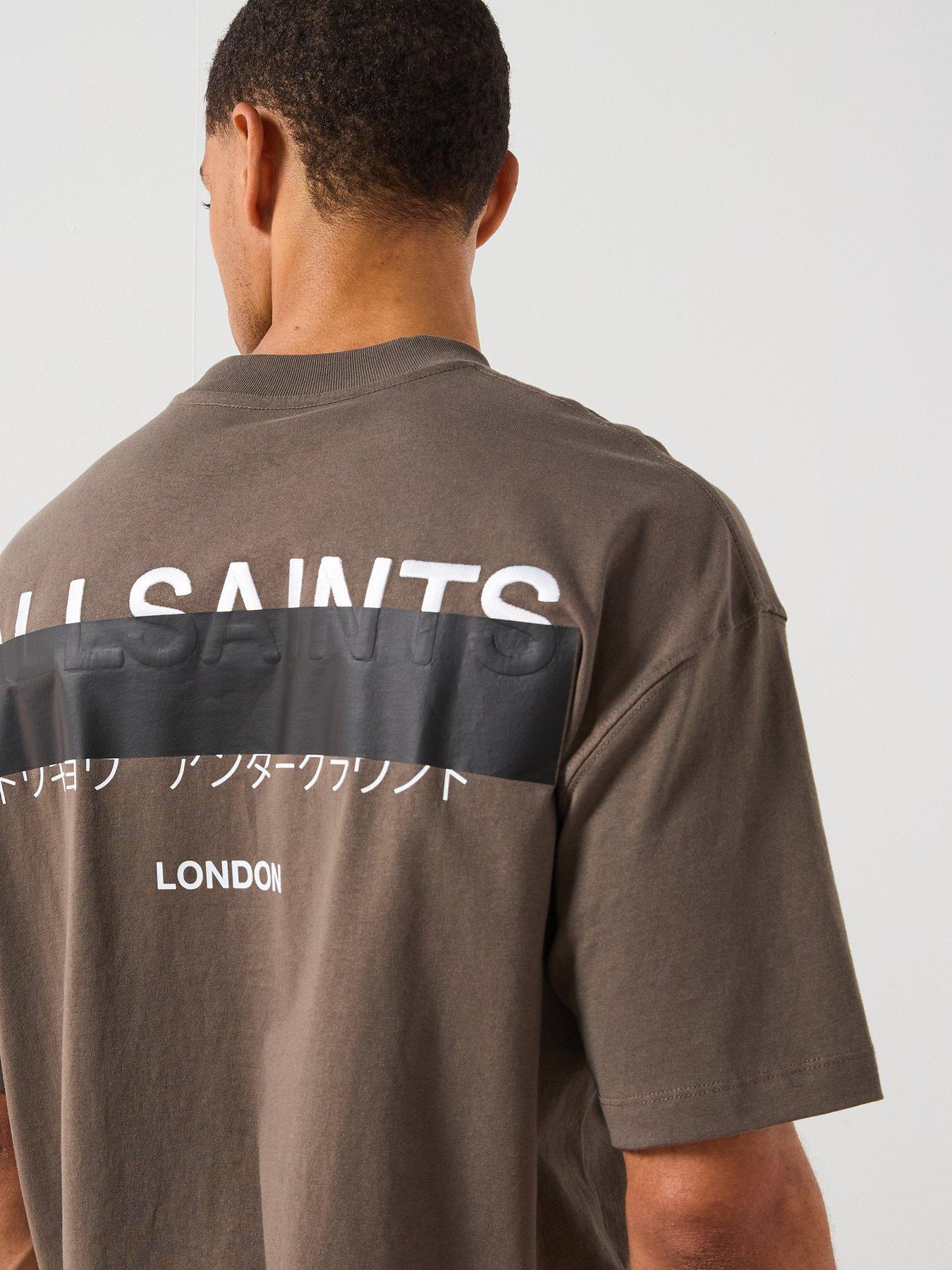 Image 4 of 6 of AllSaints All Saints Redact Short Sleeve Crew Neck T-Shirt - Dark Khaki