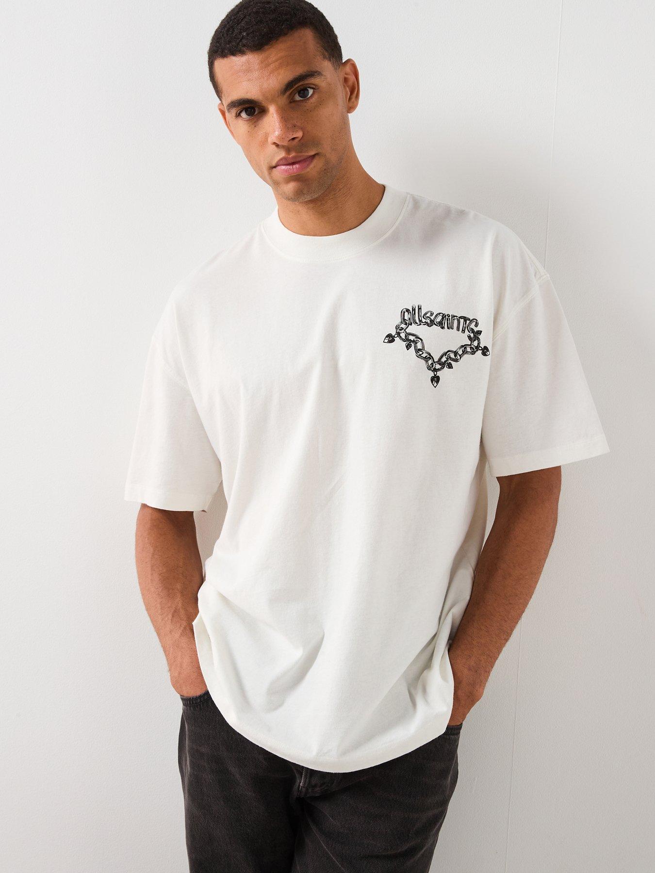 AllSaints All Saints Drip Short Sleeve Crew Neck T-Shirt - White