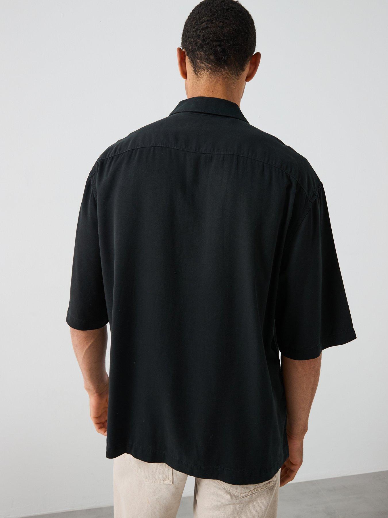 Image 2 of 6 of AllSaints All Saints Rialto Short Sleeve Cuban Collar Shirt - Black