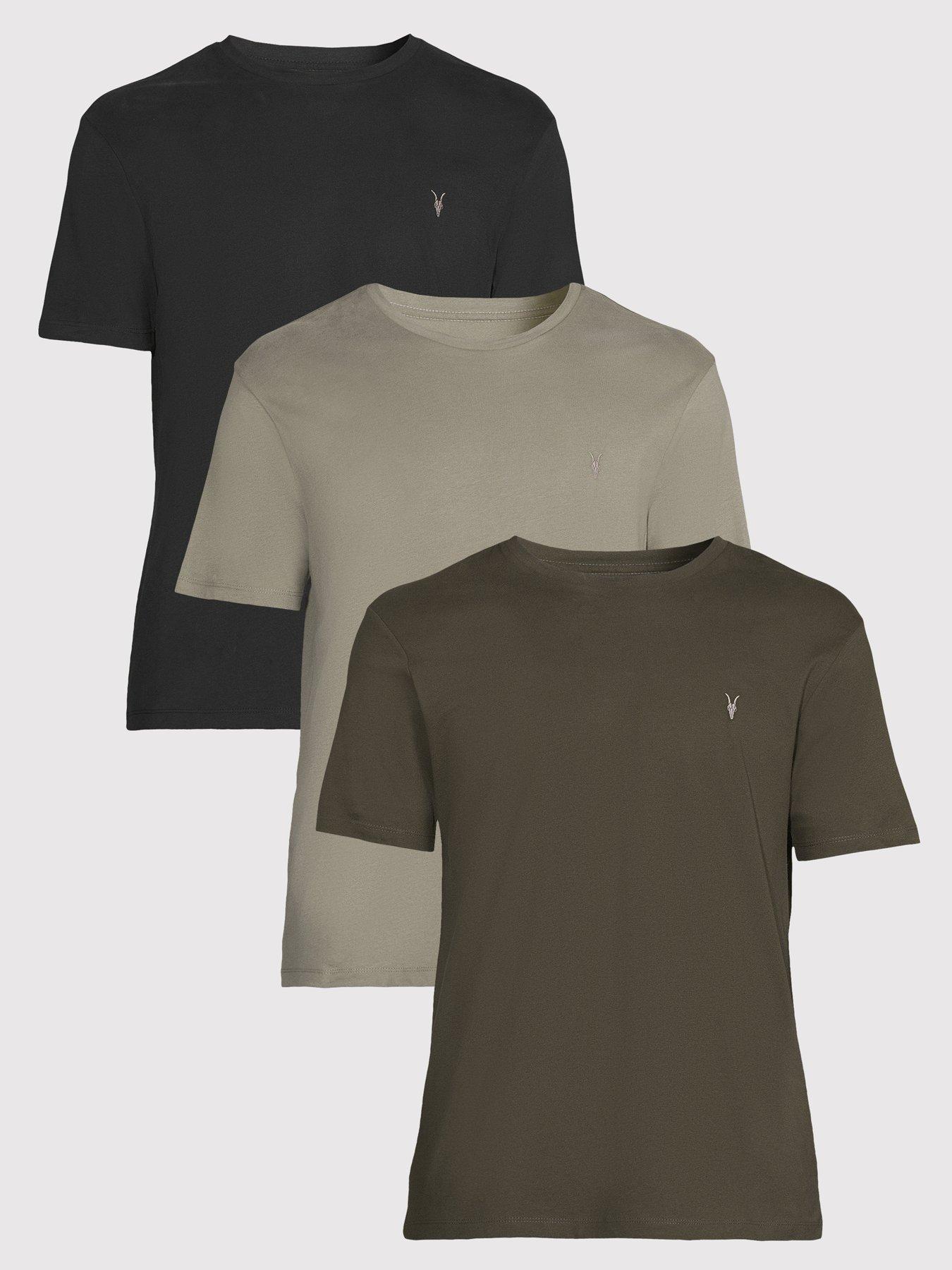 AllSaints All Saints Brace 3 Pack Short Sleeve Crew Neck T-Shirts - Green