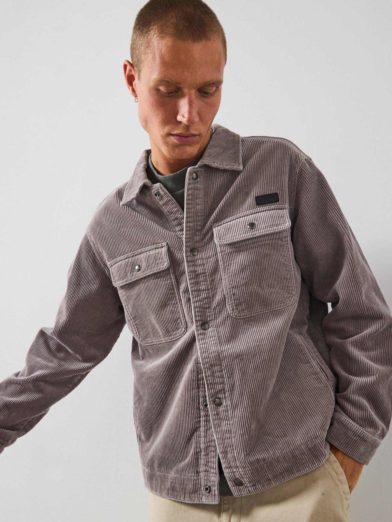 AllSaints Castleford Denim Twill Overshirt - Grey