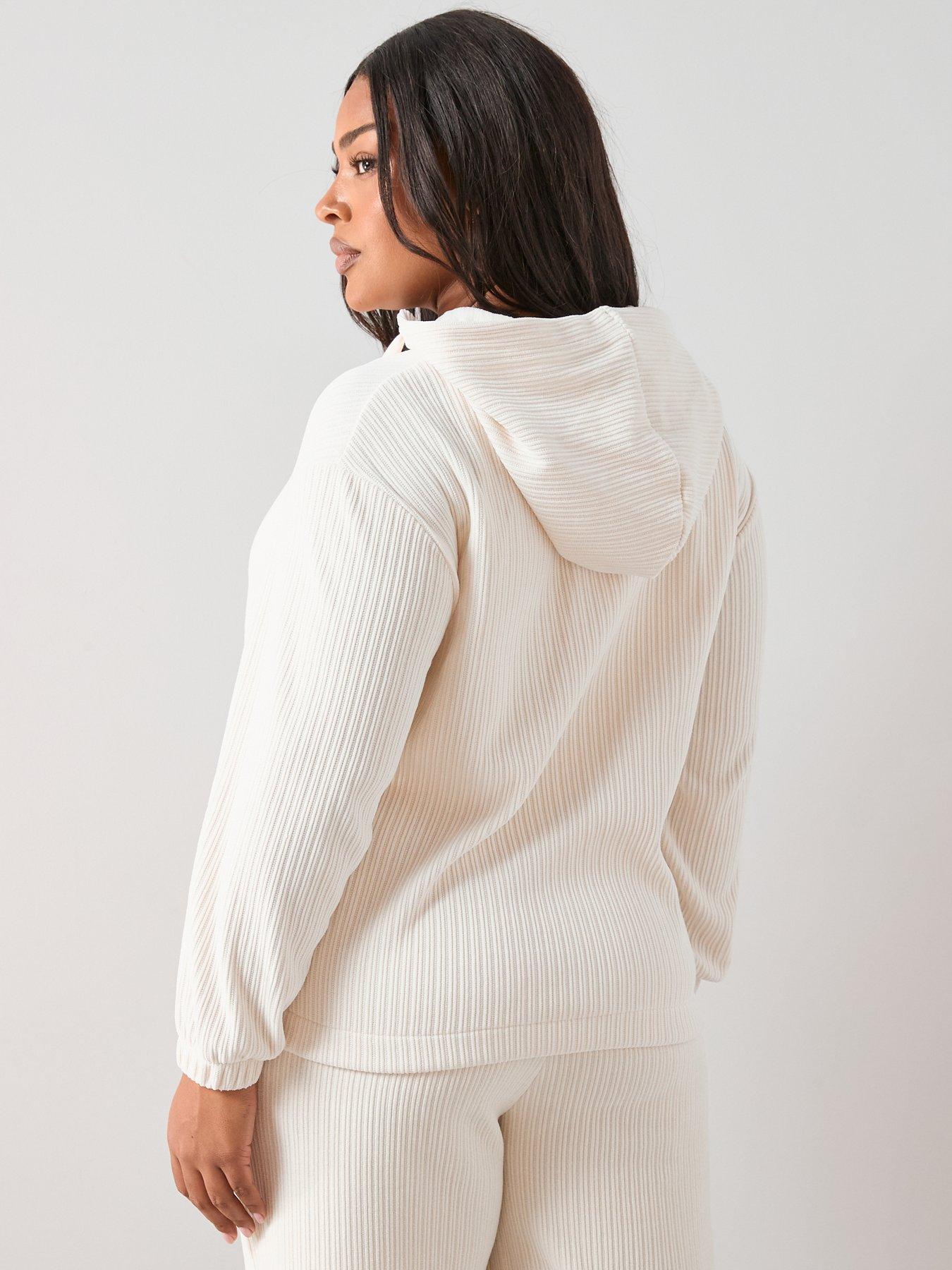 the-very-collection-curve-velour-rib-zip-through-hoodie-creamstillFront