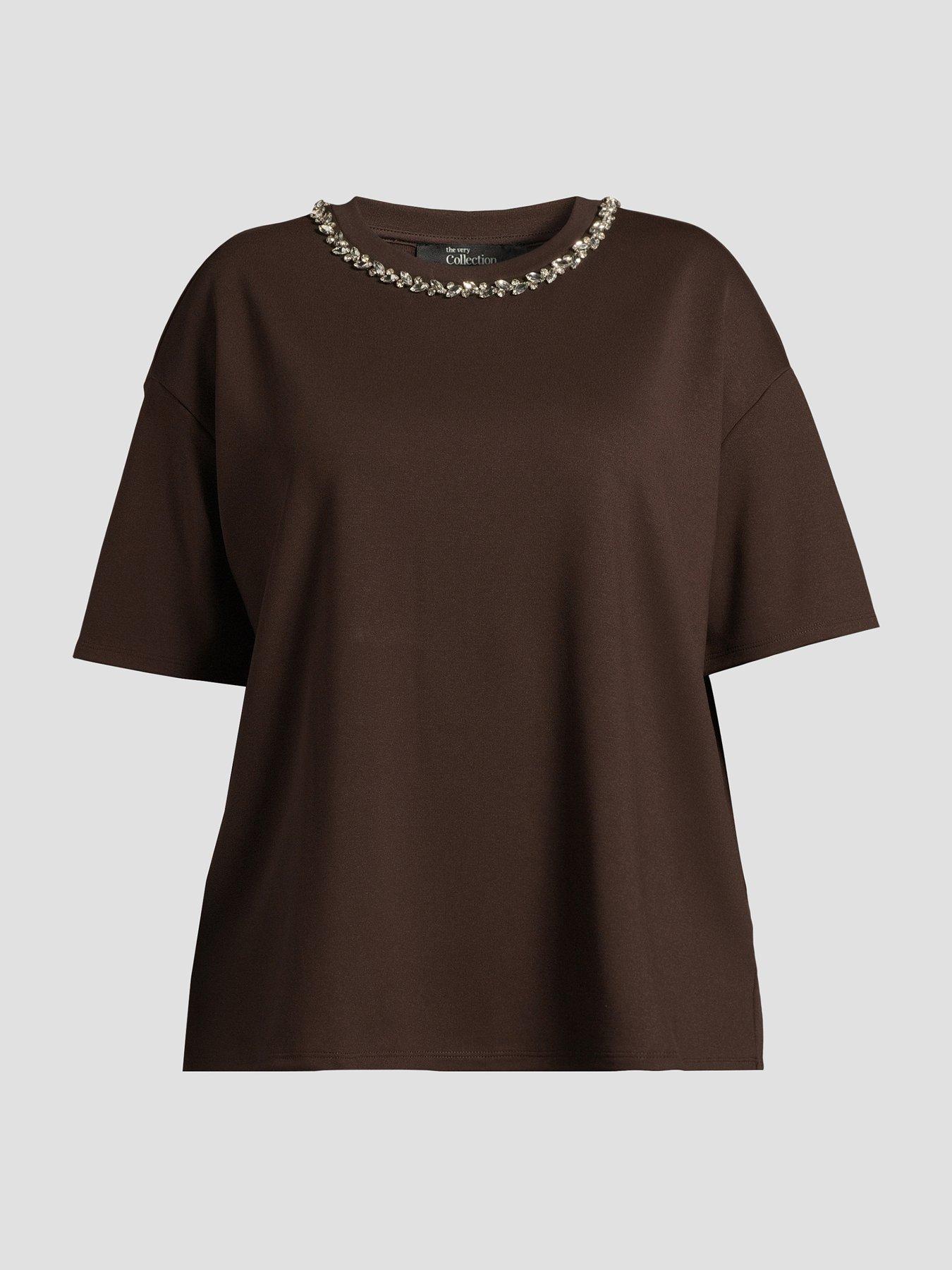 Image 7 of 7 of The Very Collection Curve Embellished Neckline Top