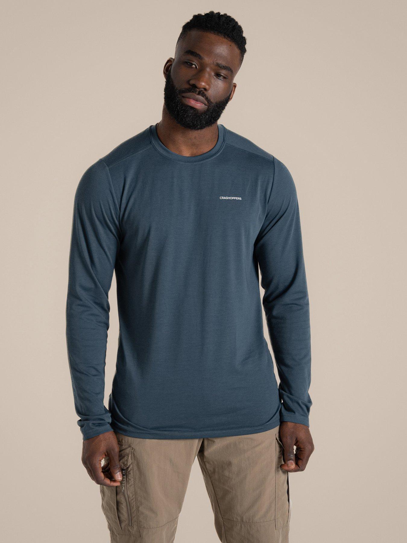 Craghoppers Mens Nosife Abel Long Sleeved T-Shirt - Blue