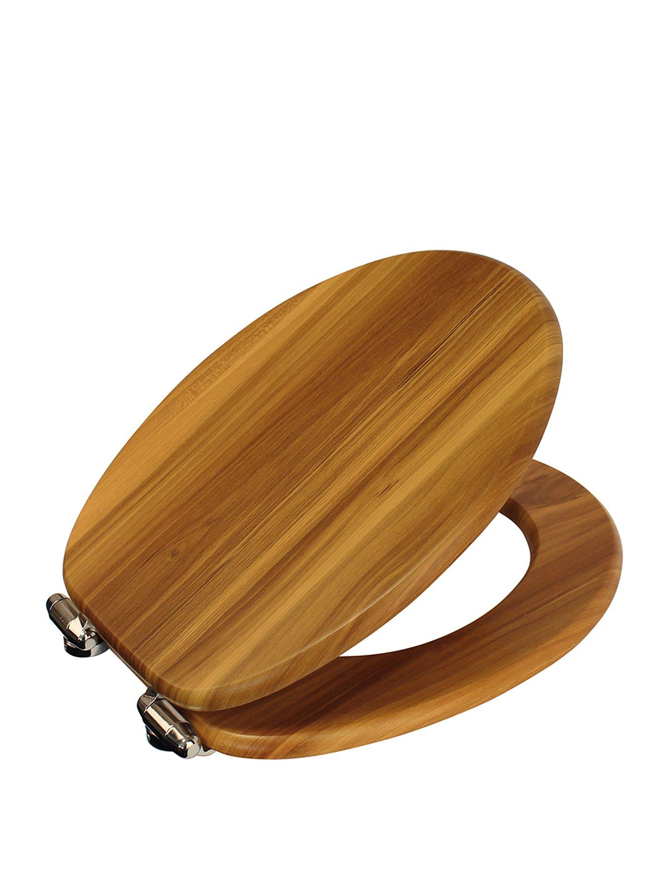 Image 1 of 5 of Showerdrape Norfolk Soft Close Toilet Seat A/pine / Chrome (soft Close Hinges)