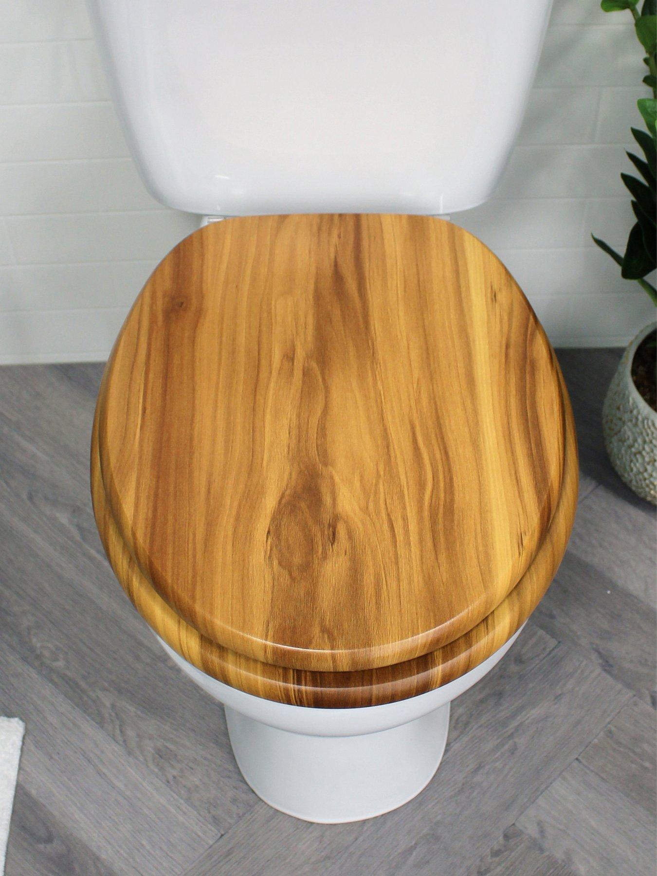 Image 2 of 5 of Showerdrape Norfolk Soft Close Toilet Seat A/pine / Chrome (soft Close Hinges)