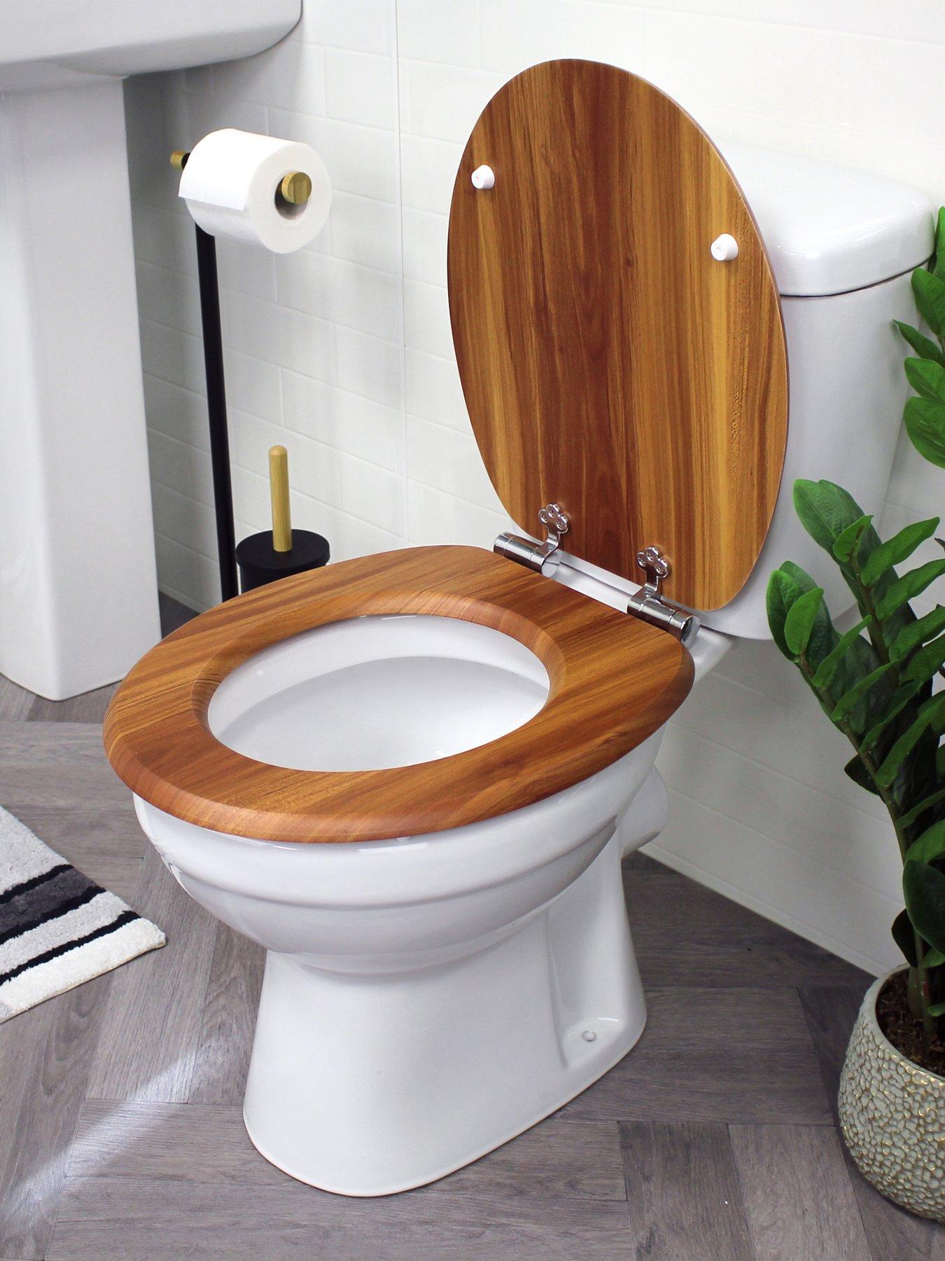 Image 3 of 5 of Showerdrape Norfolk Soft Close Toilet Seat A/pine / Chrome (soft Close Hinges)